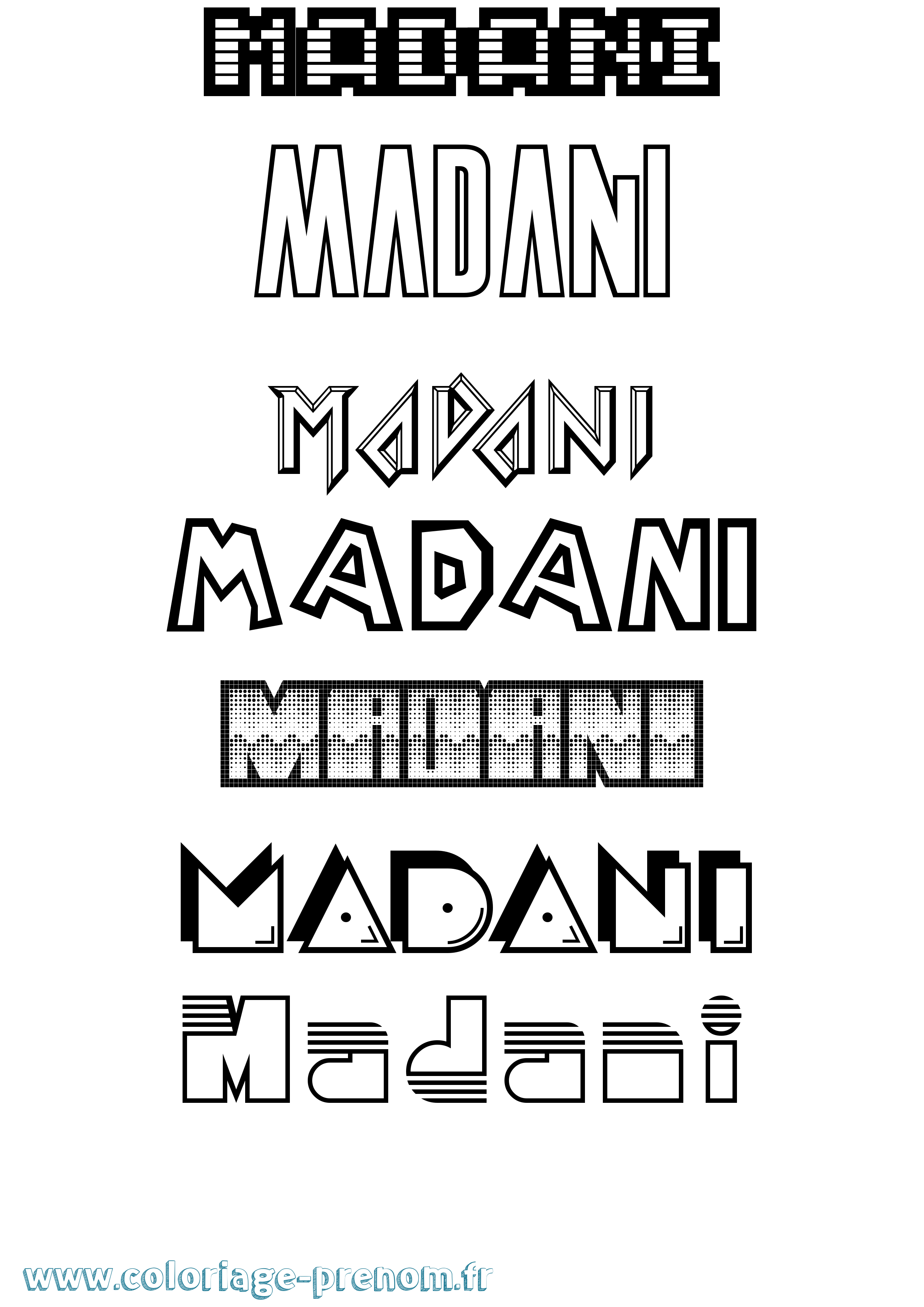 Coloriage Madani Jeux Vidéos Coloriage prénom Madani Jeux Vidéos
