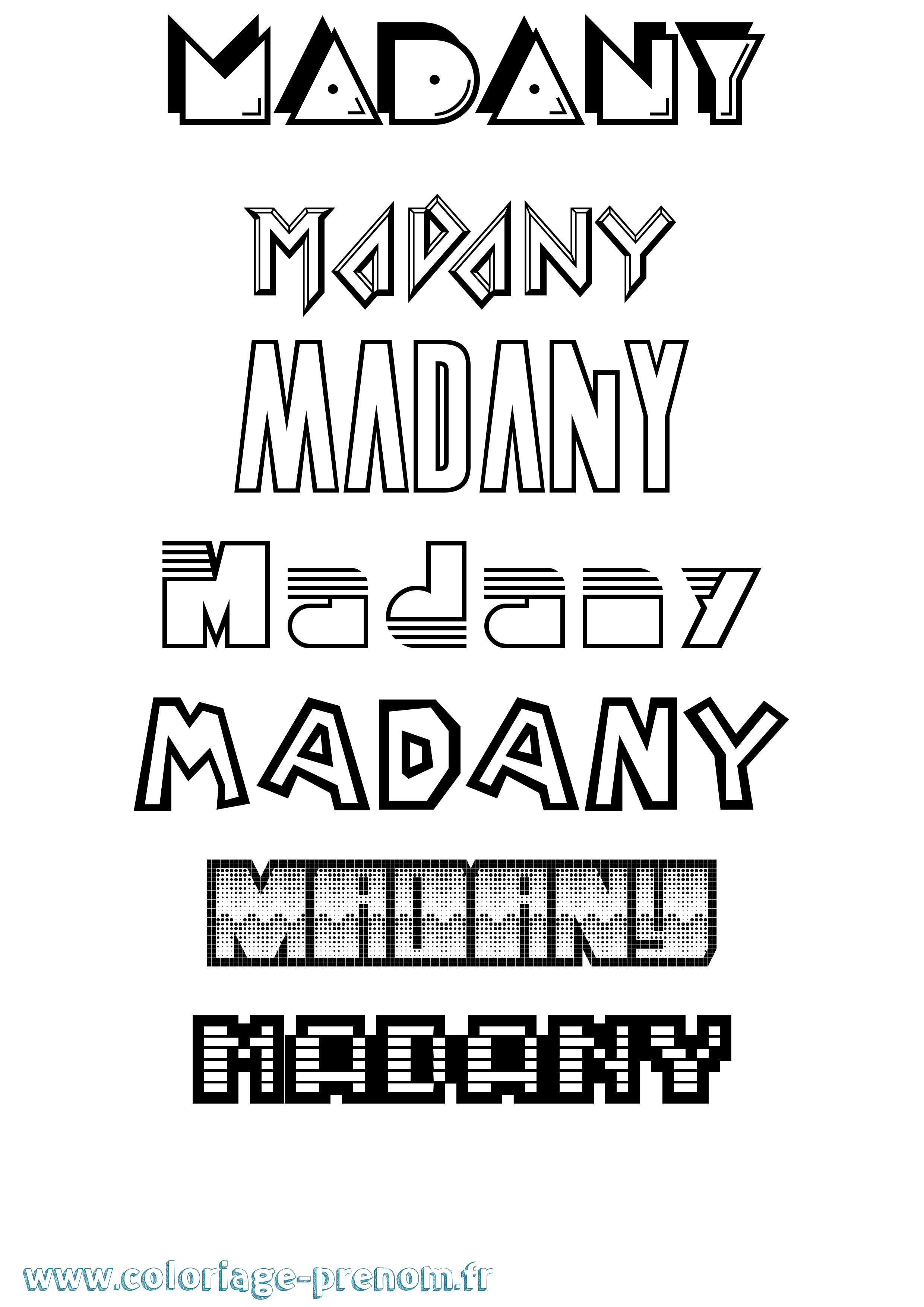 Coloriage prénom Madany Jeux Vidéos