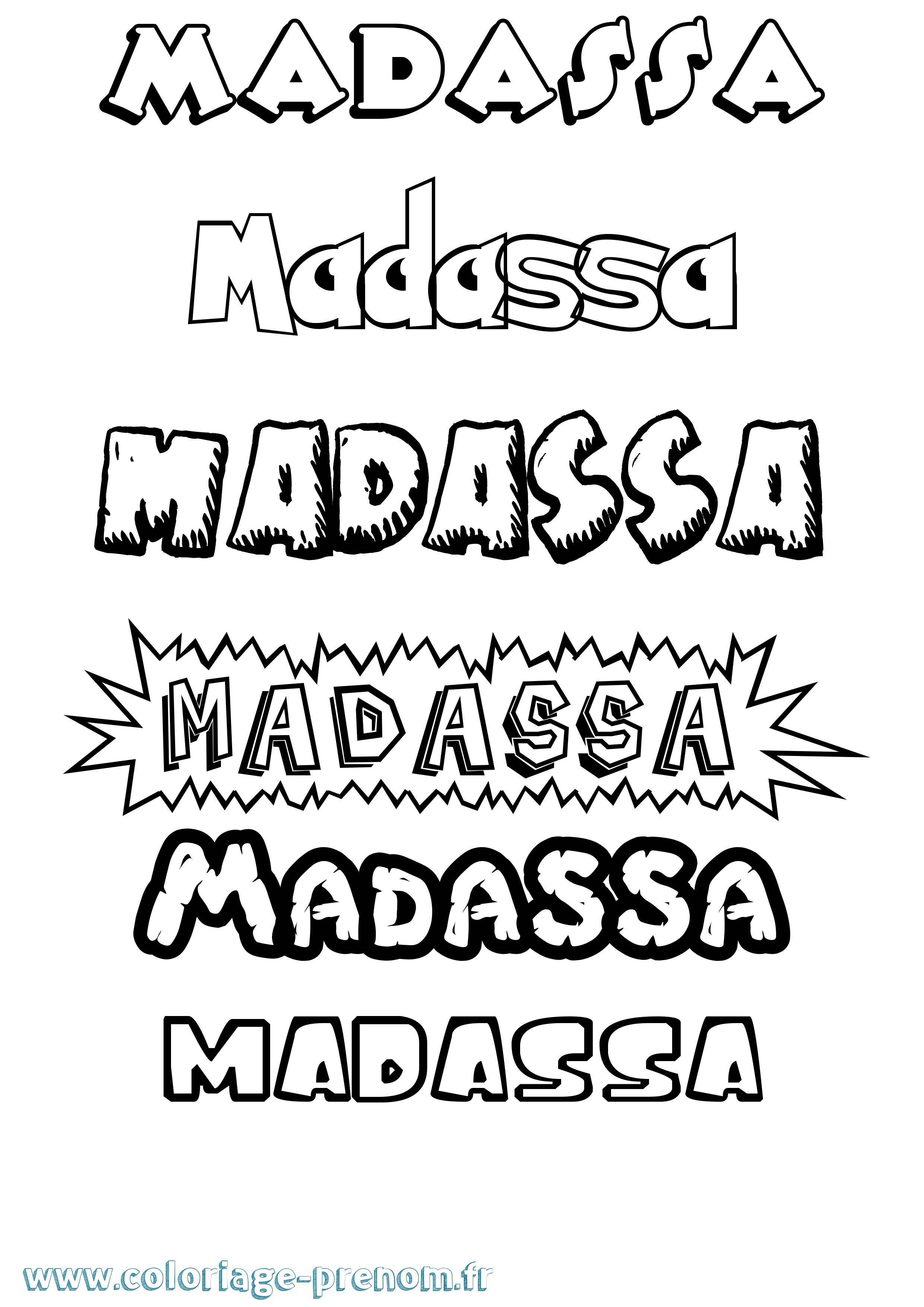 Coloriage Madassa Dessin Animé Coloriage prénom Madassa Dessin Animé