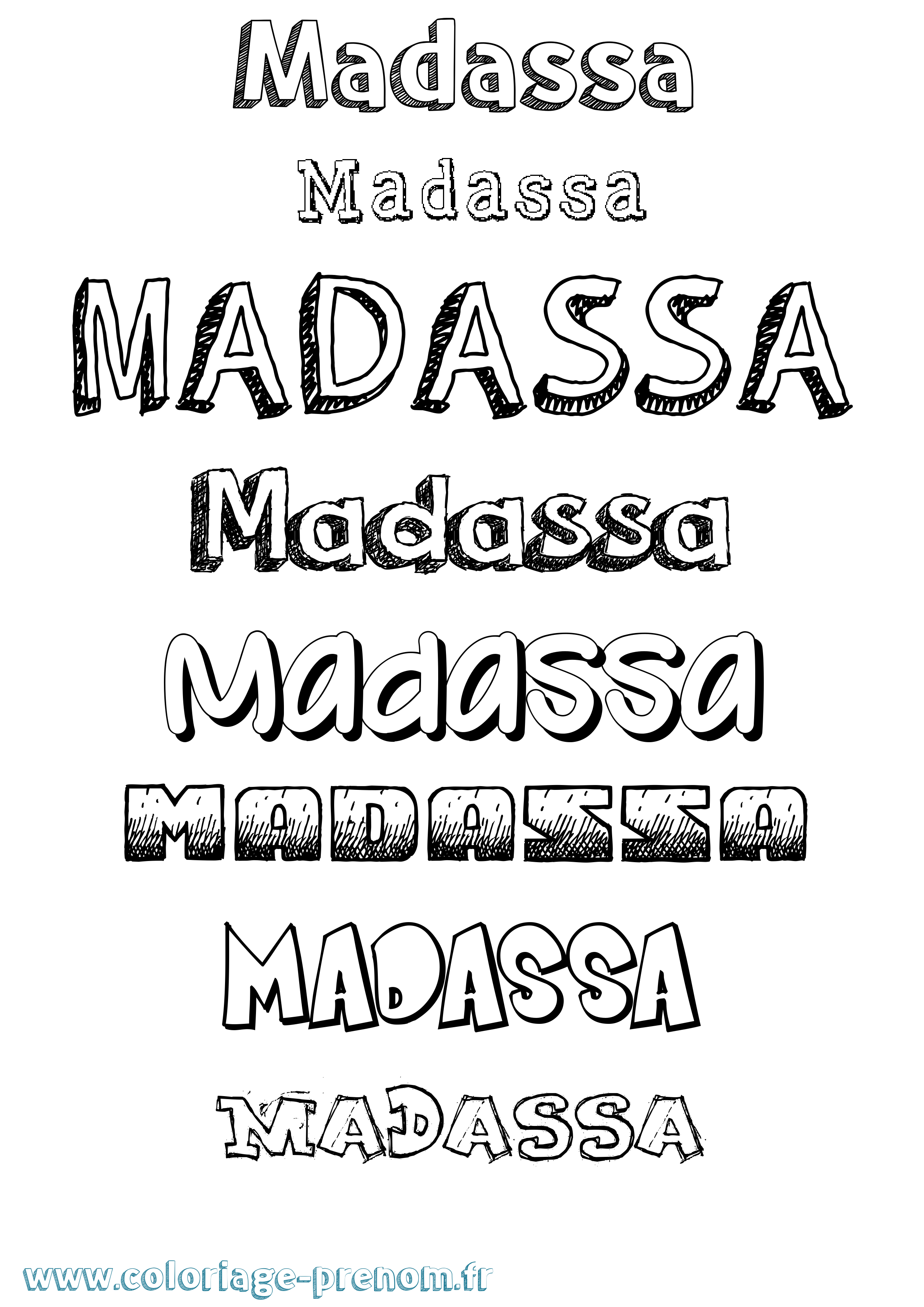 Coloriage Madassa Dessiné Coloriage prénom Madassa Dessiné