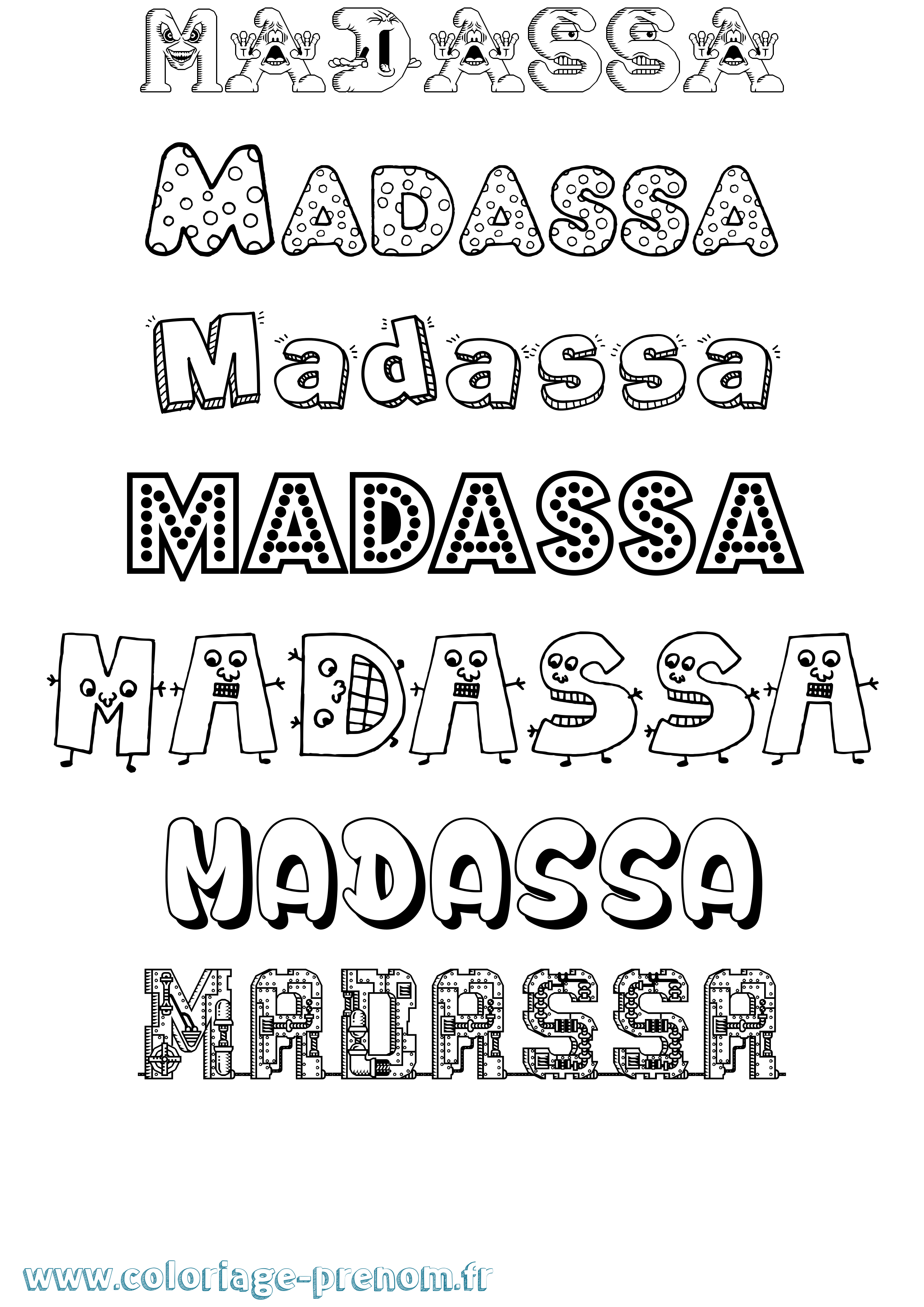 Coloriage Madassa Fun Coloriage prénom Madassa Fun