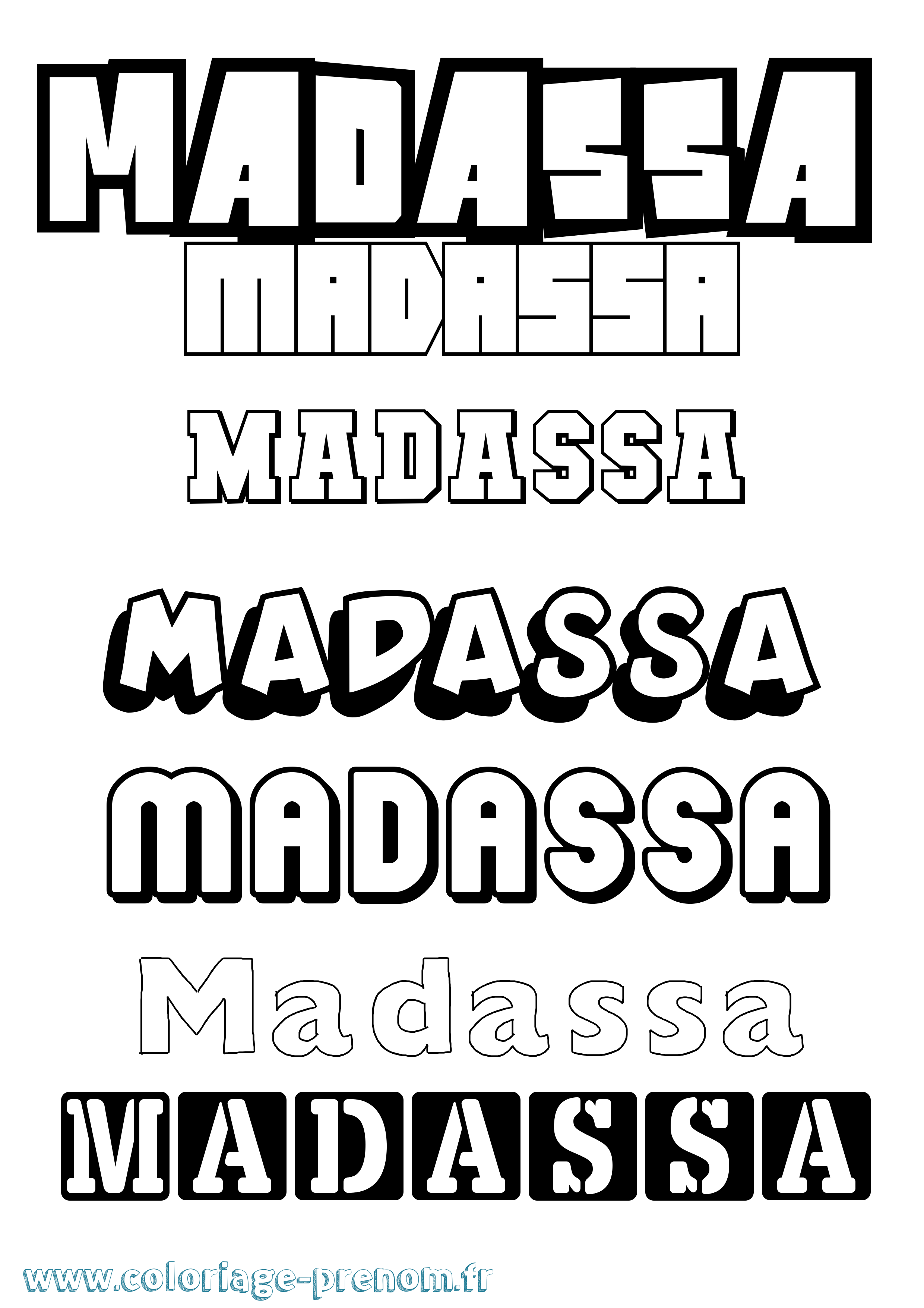 Coloriage Madassa Simple Coloriage prénom Madassa Simple