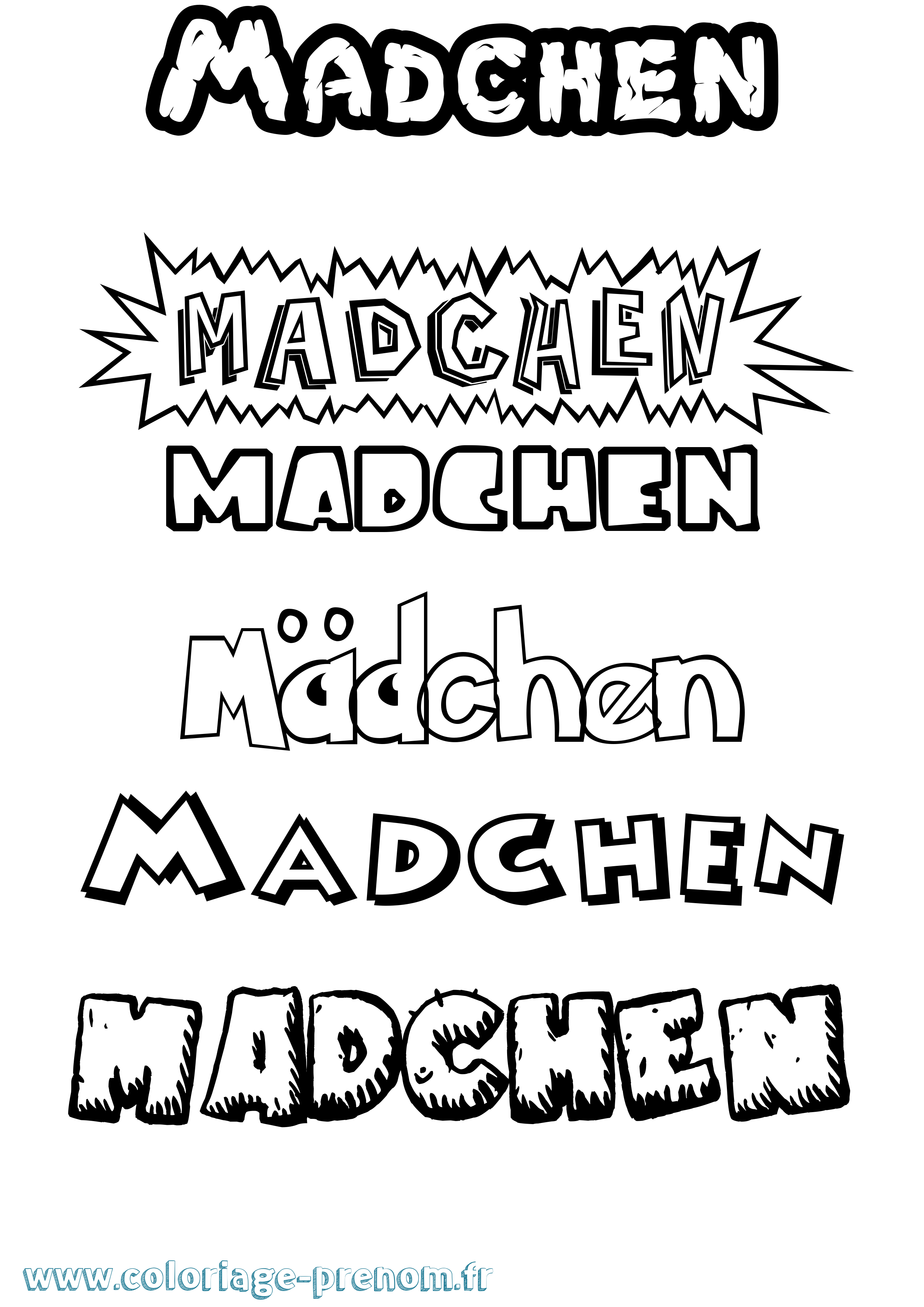Coloriage Mädchen Dessin Animé Coloriage prénom Mädchen Dessin Animé