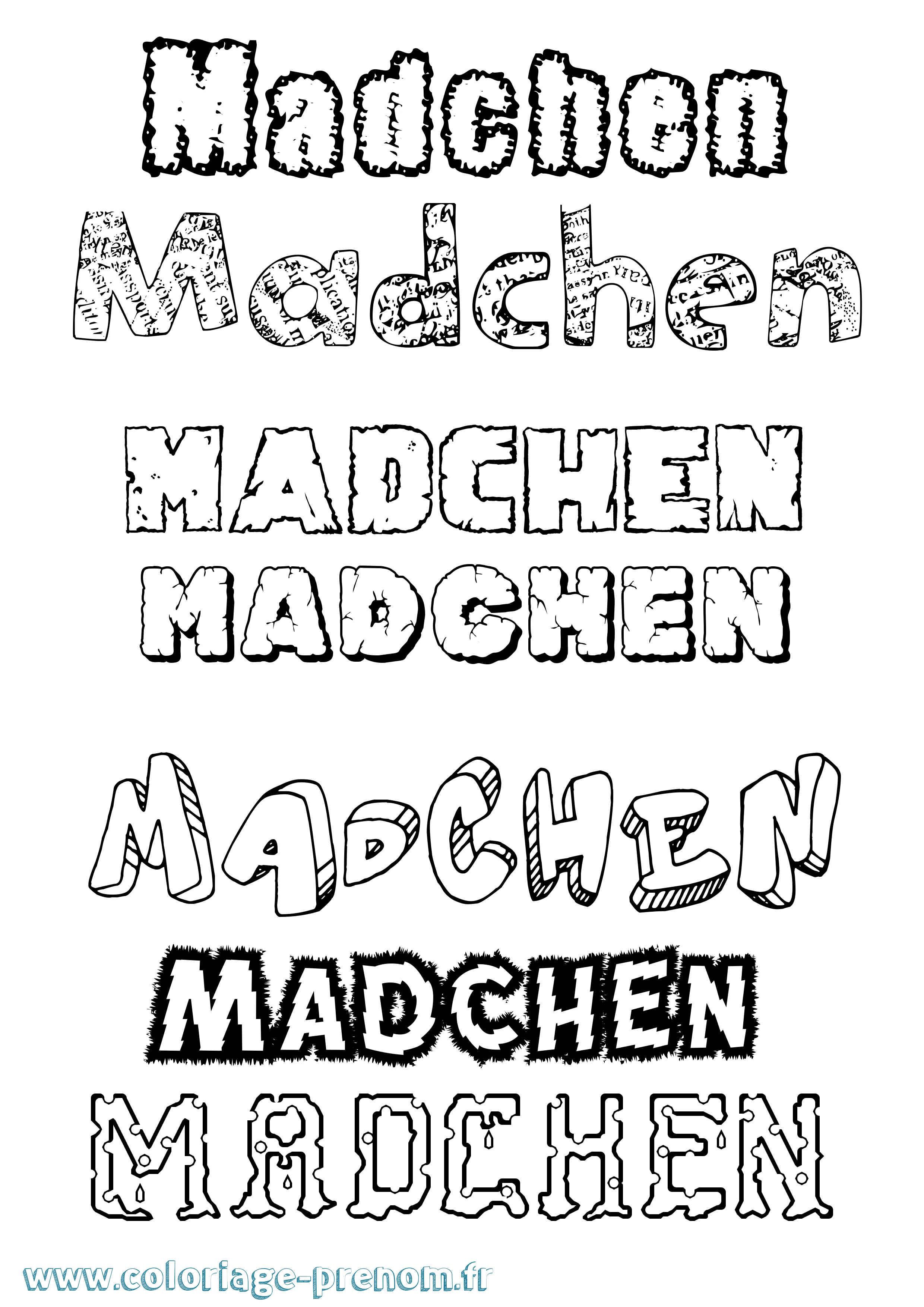 Coloriage Mädchen Destructuré Coloriage prénom Mädchen Destructuré