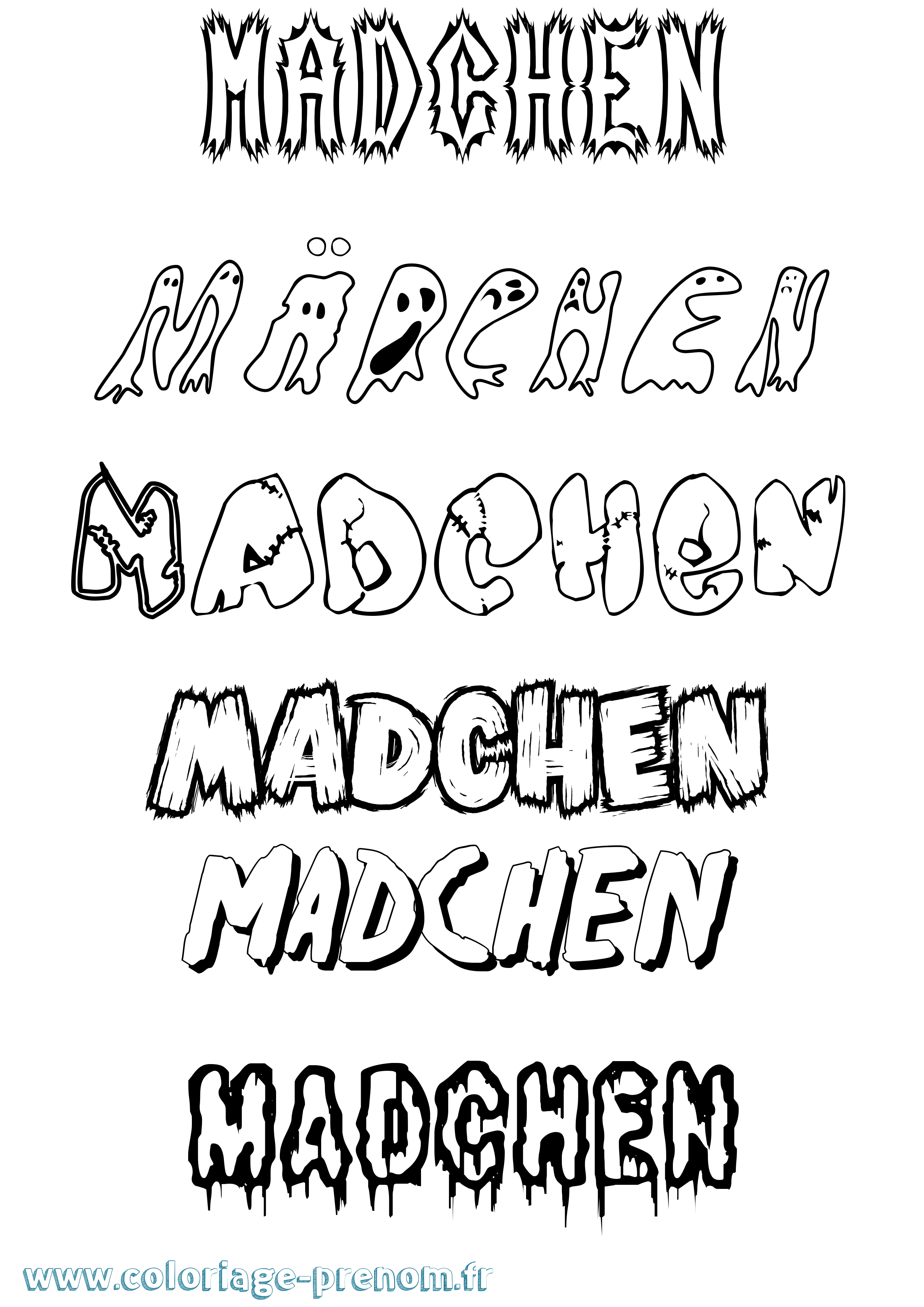 Coloriage Mädchen Frisson Coloriage prénom Mädchen Frisson
