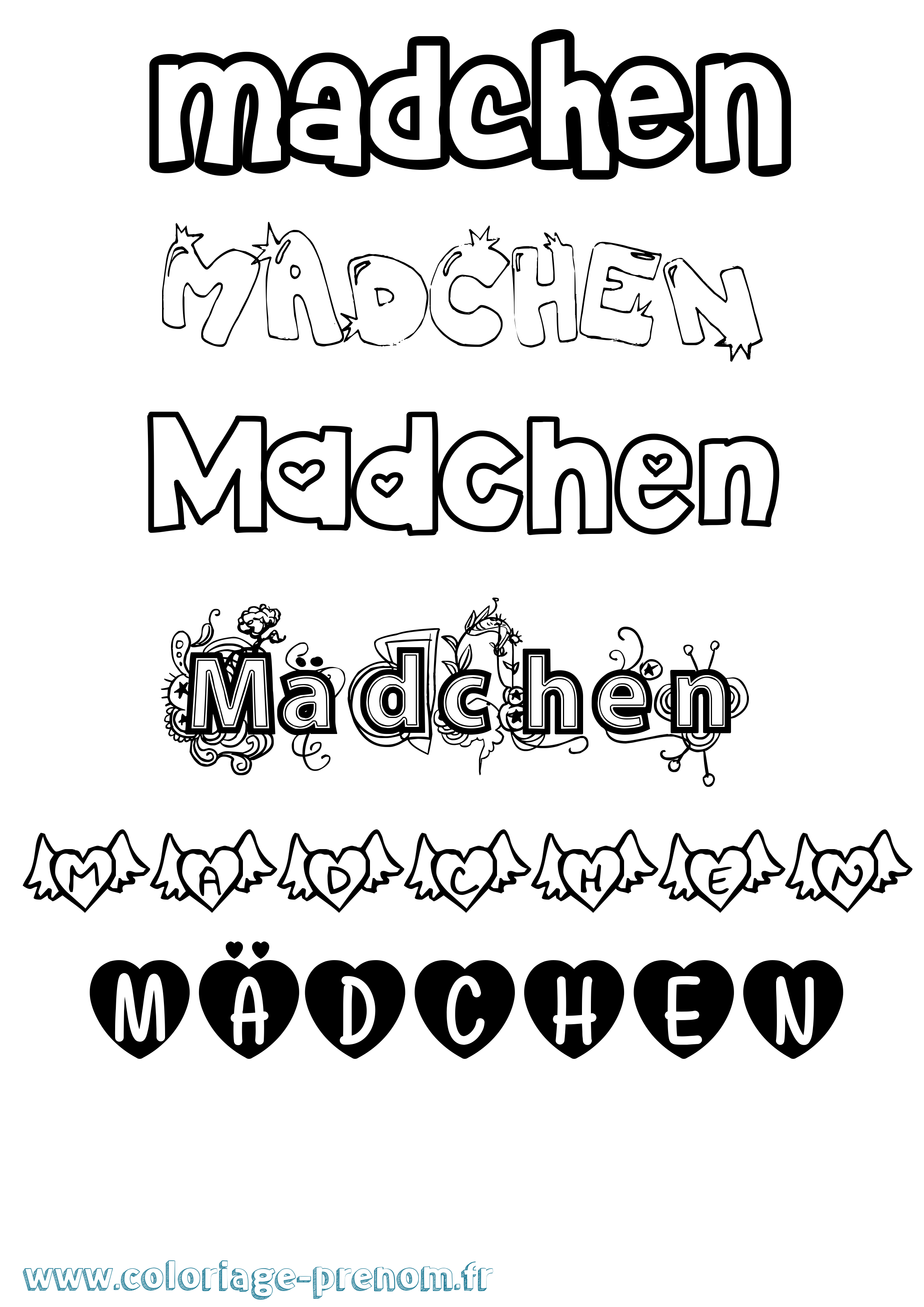 Coloriage Mädchen Girly Coloriage prénom Mädchen Girly