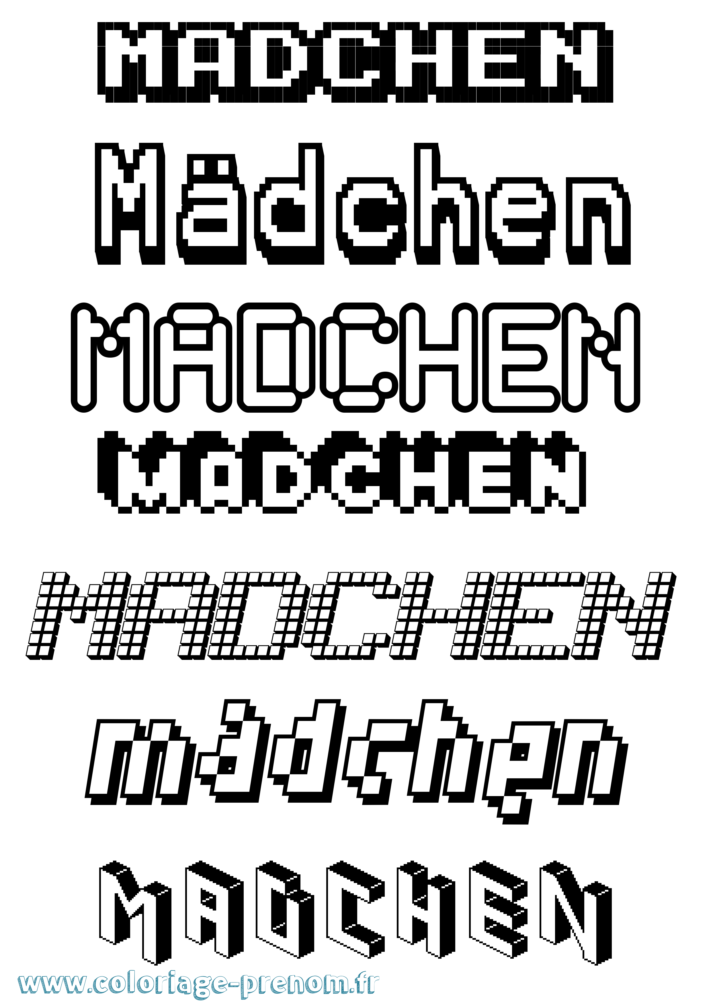 Coloriage Mädchen Pixel Coloriage prénom Mädchen Pixel