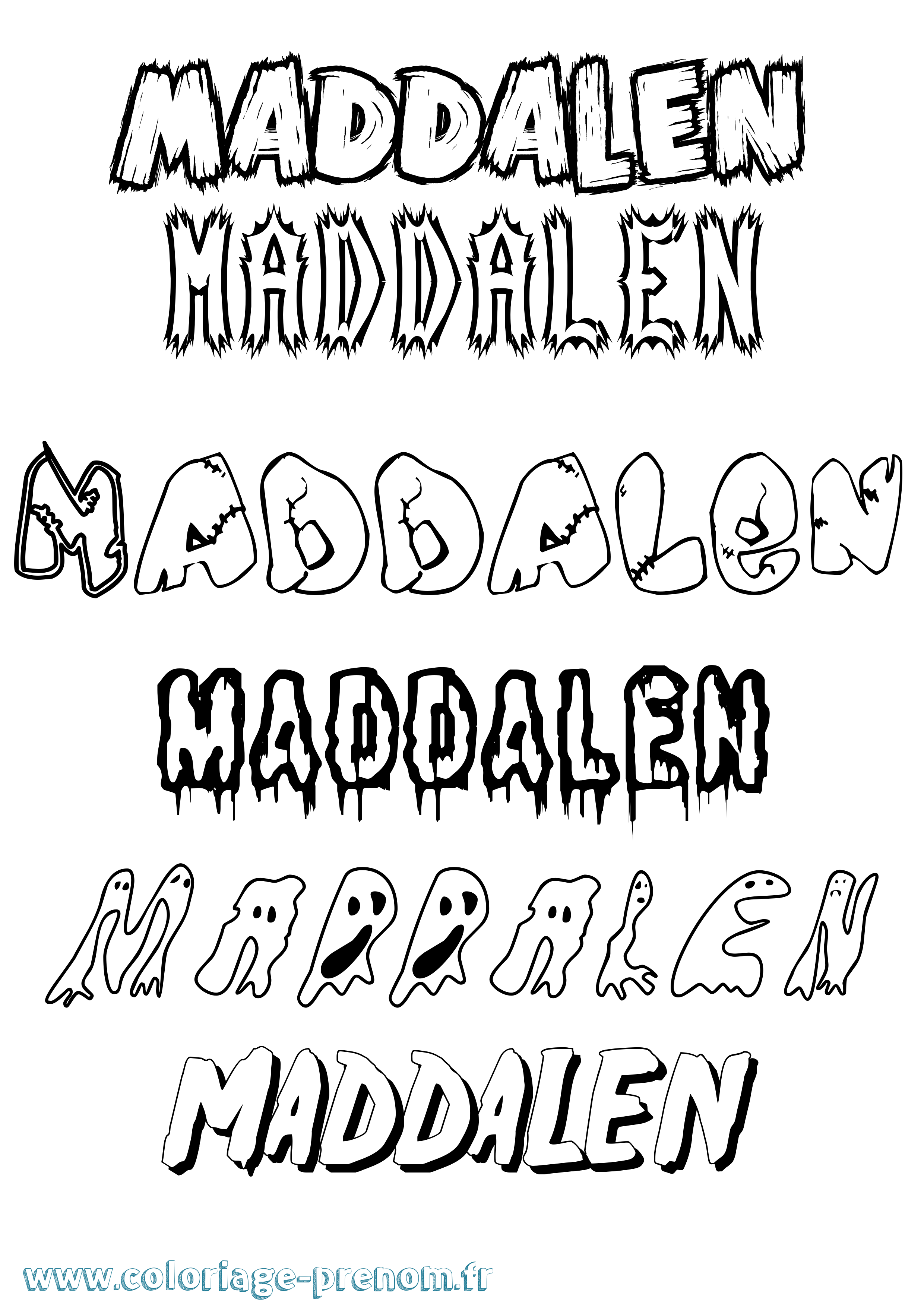 Coloriage prénom Maddalen Frisson