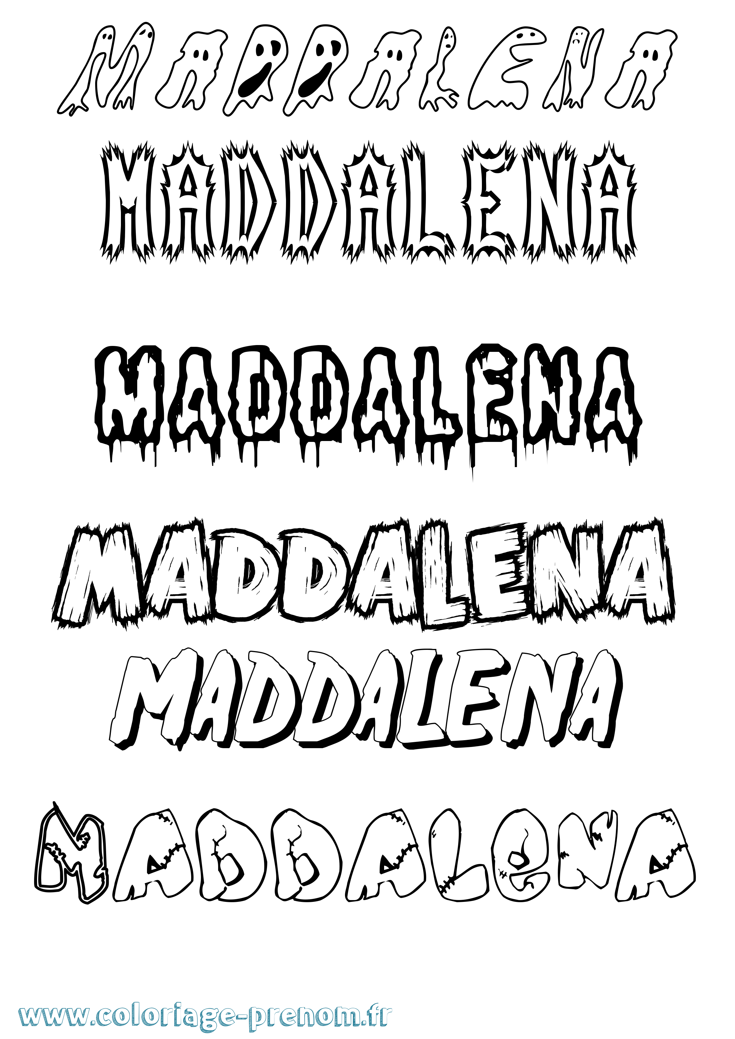 Coloriage Maddalena Frisson Coloriage prénom Maddalena Frisson