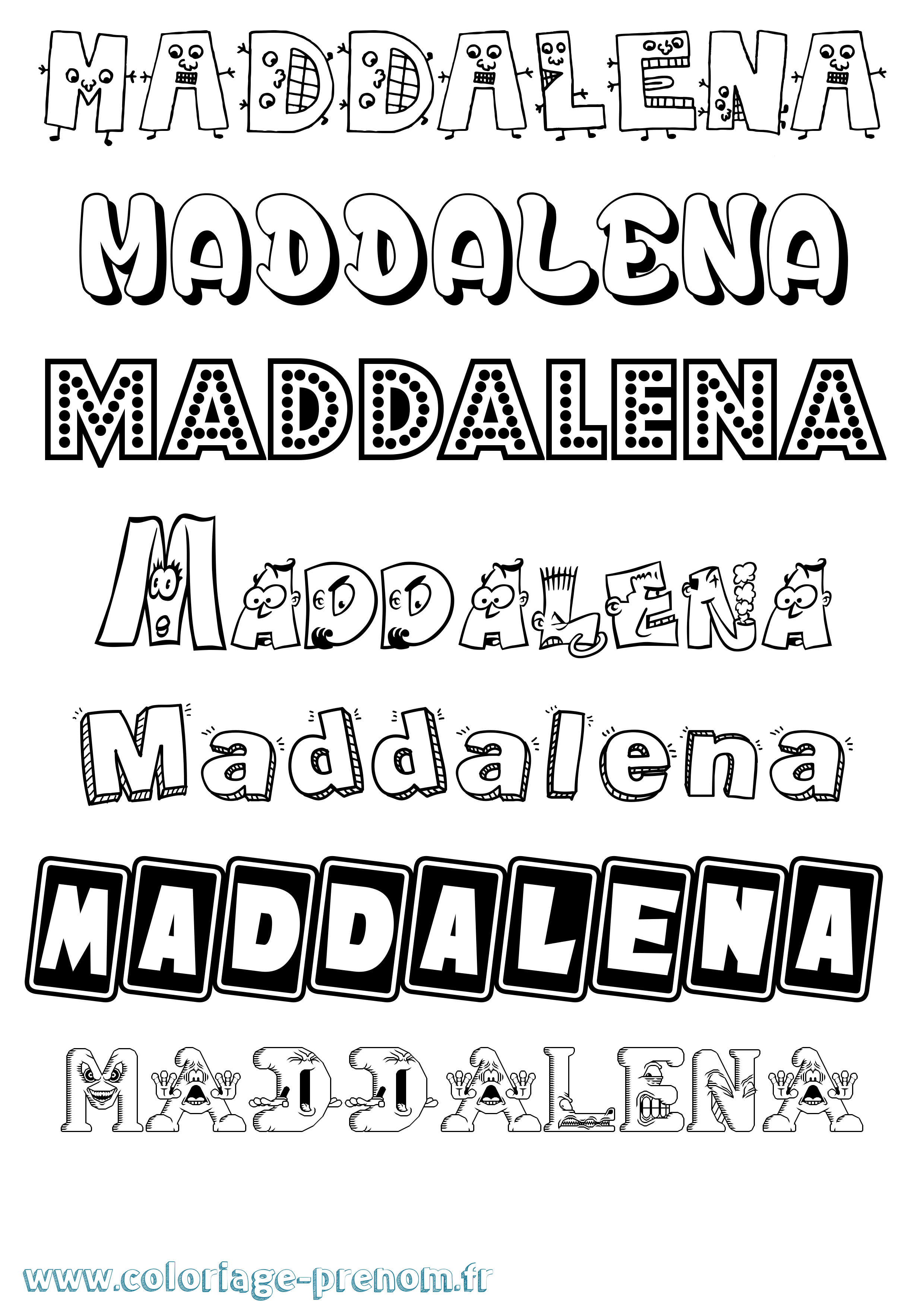 Coloriage Maddalena Fun Coloriage prénom Maddalena Fun