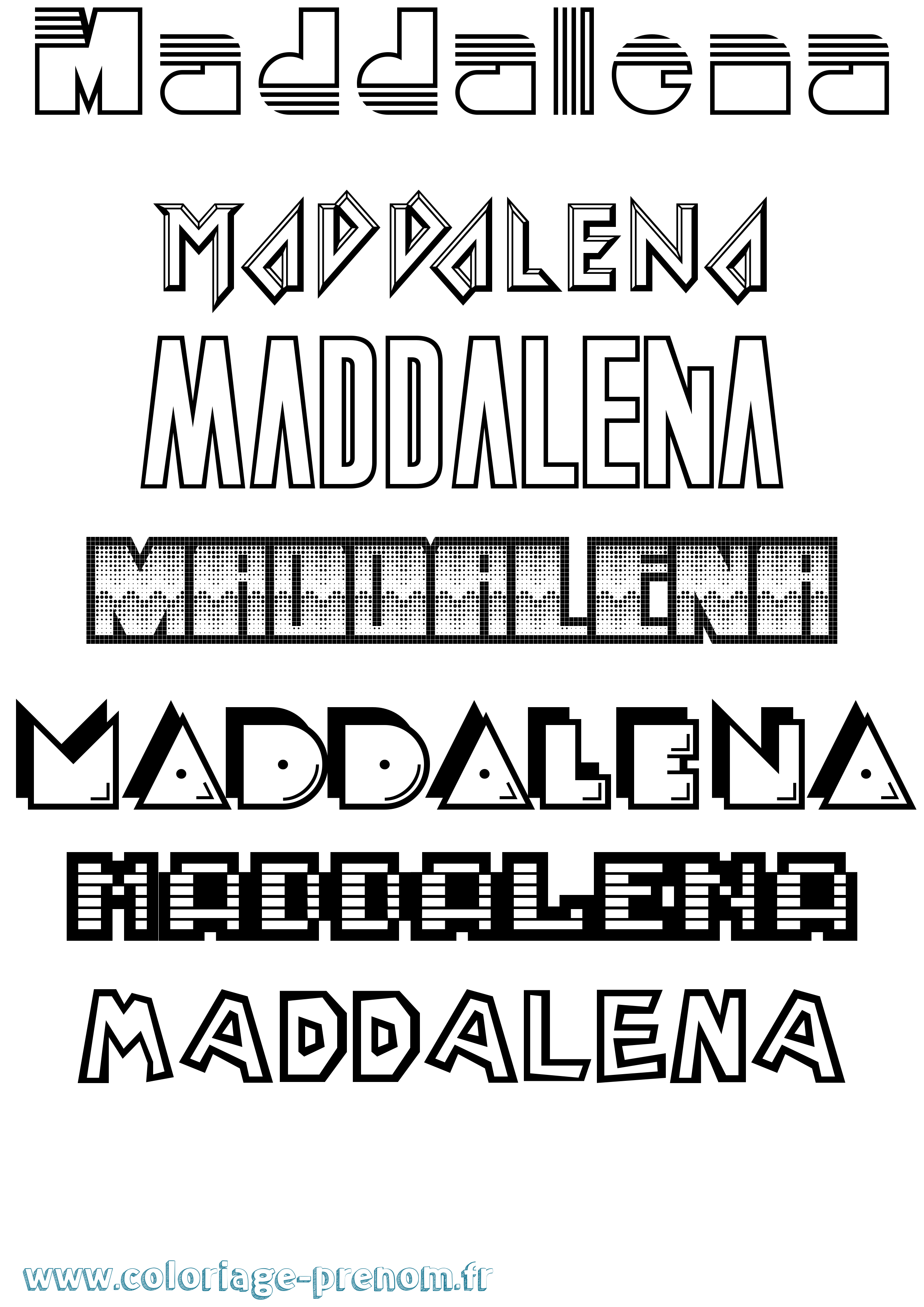 Coloriage Maddalena Jeux Vidéos Coloriage prénom Maddalena Jeux Vidéos