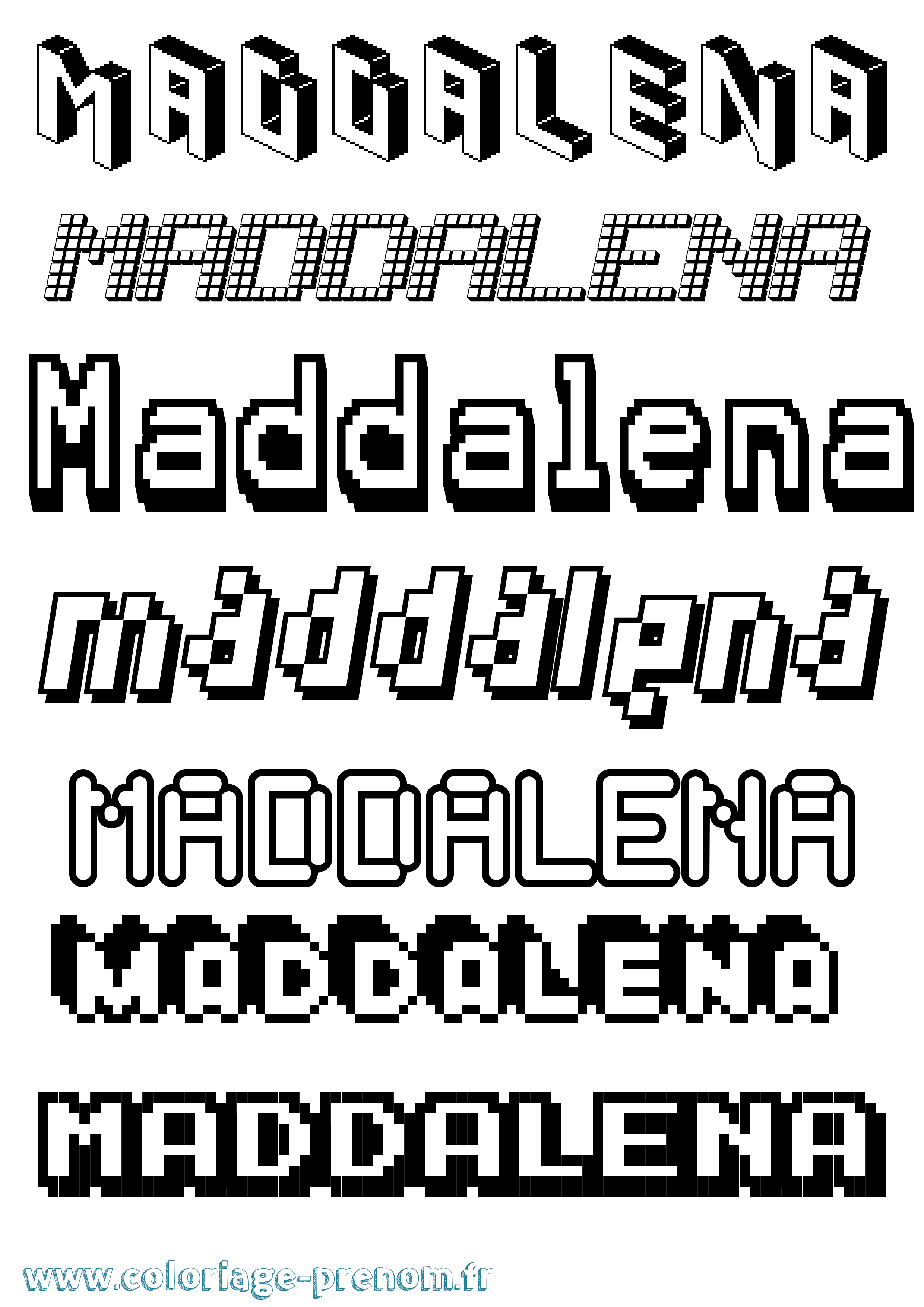Coloriage Maddalena Pixel Coloriage prénom Maddalena Pixel