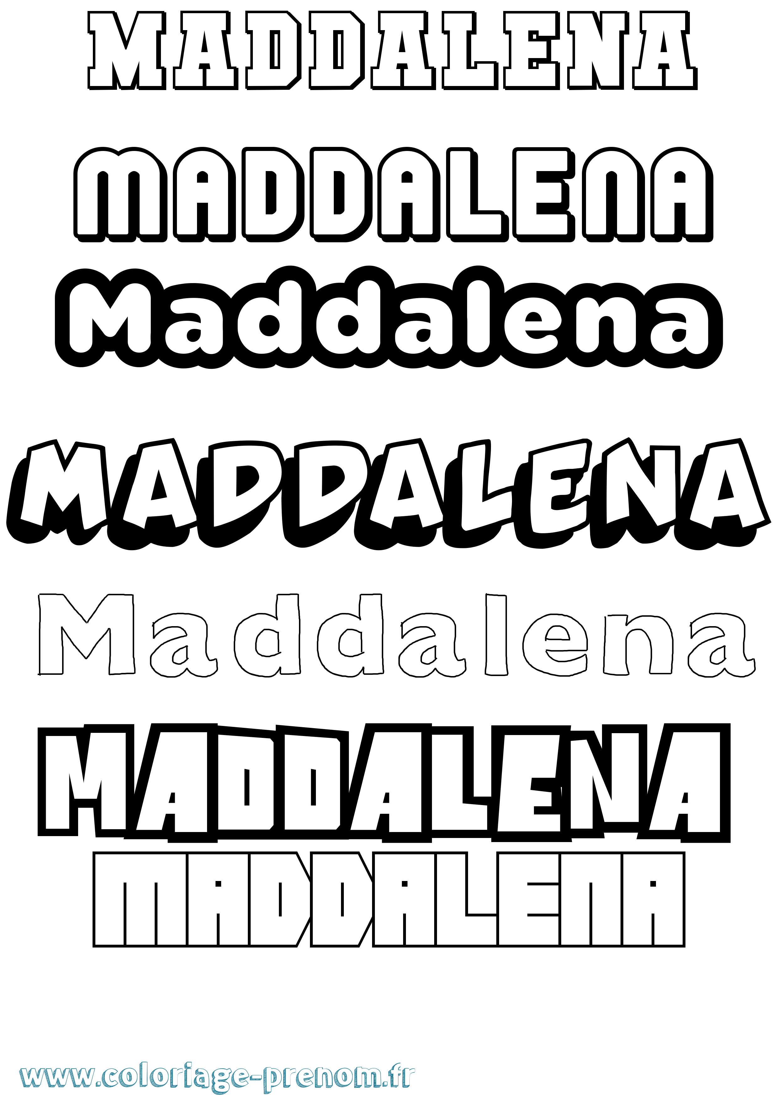 Coloriage Maddalena Simple Coloriage prénom Maddalena Simple