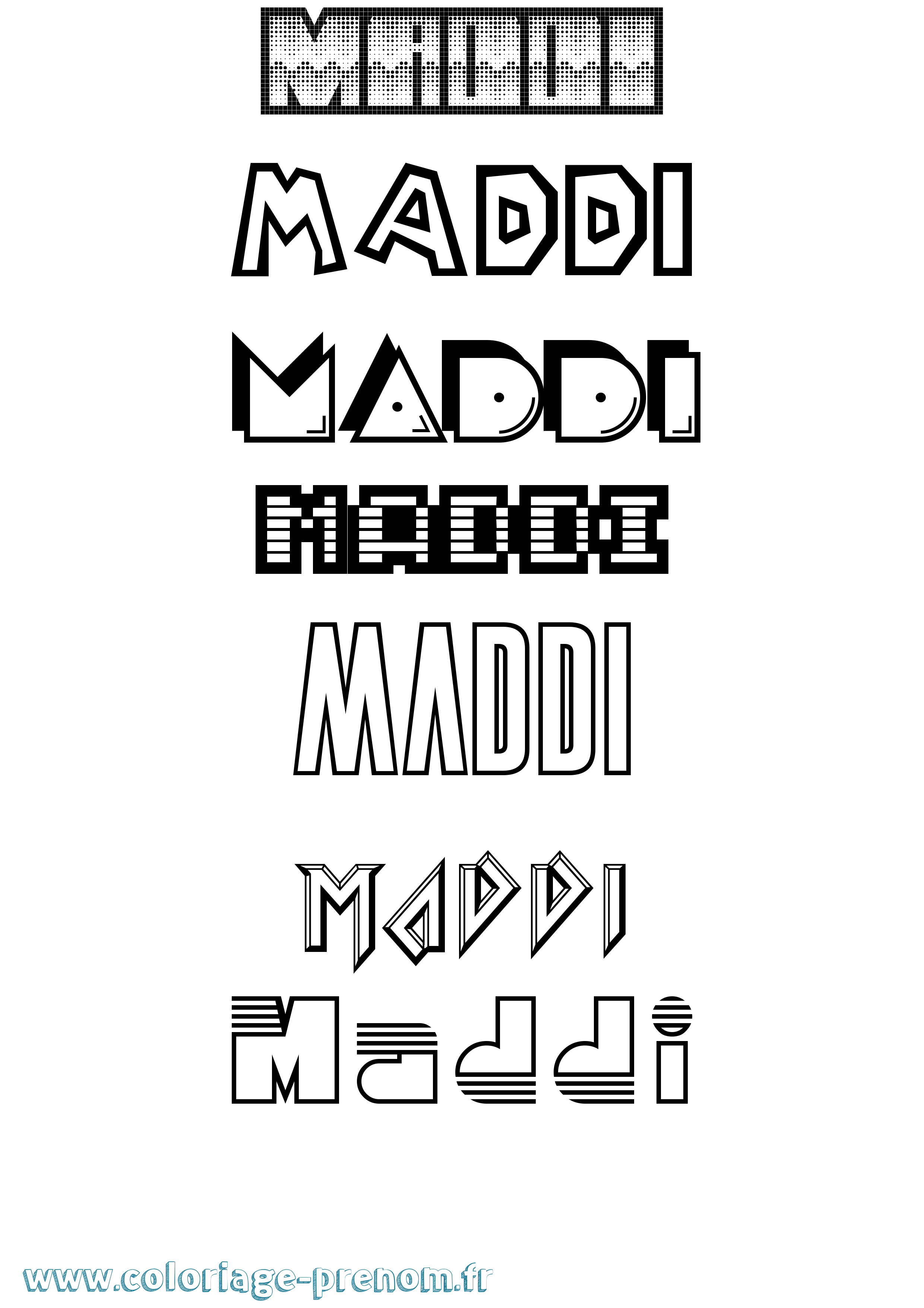 Coloriage prénom Maddi Jeux Vidéos