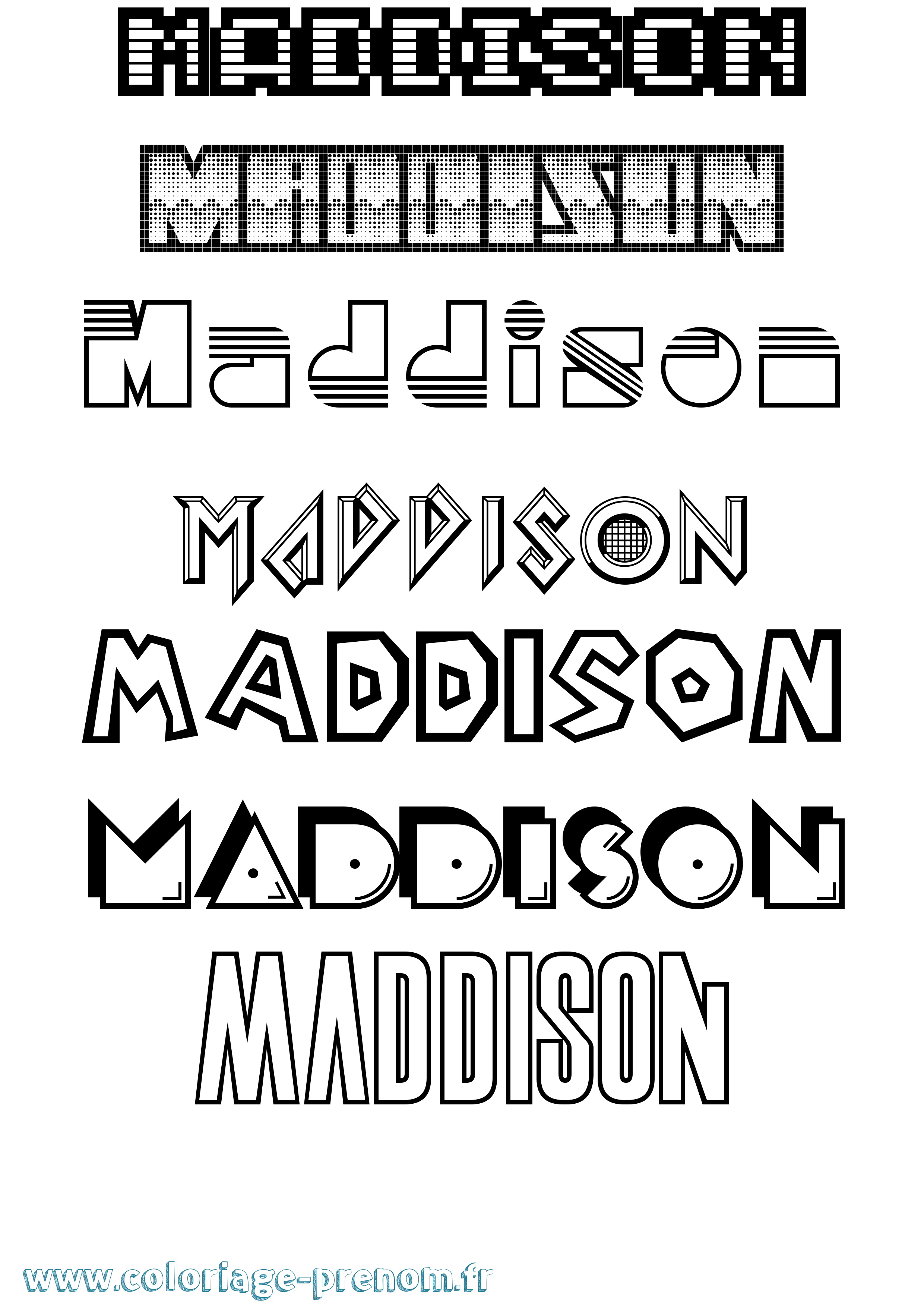 Coloriage Maddison Jeux Vidéos Coloriage prénom Maddison Jeux Vidéos
