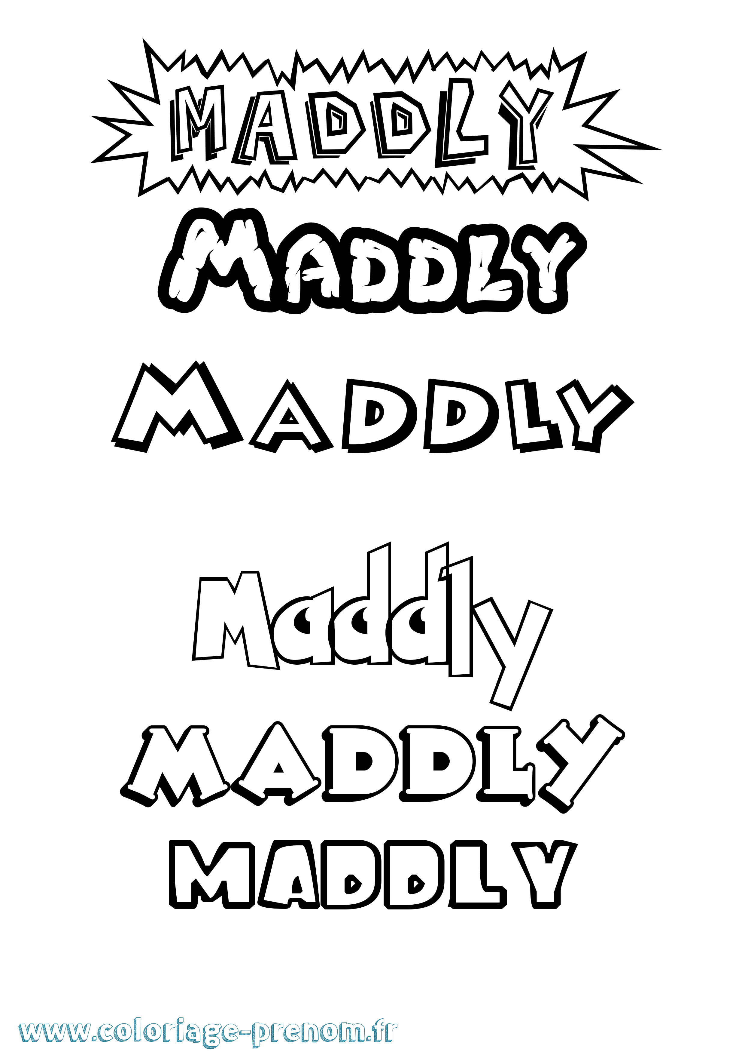 Coloriage prénom Maddly Dessin Animé