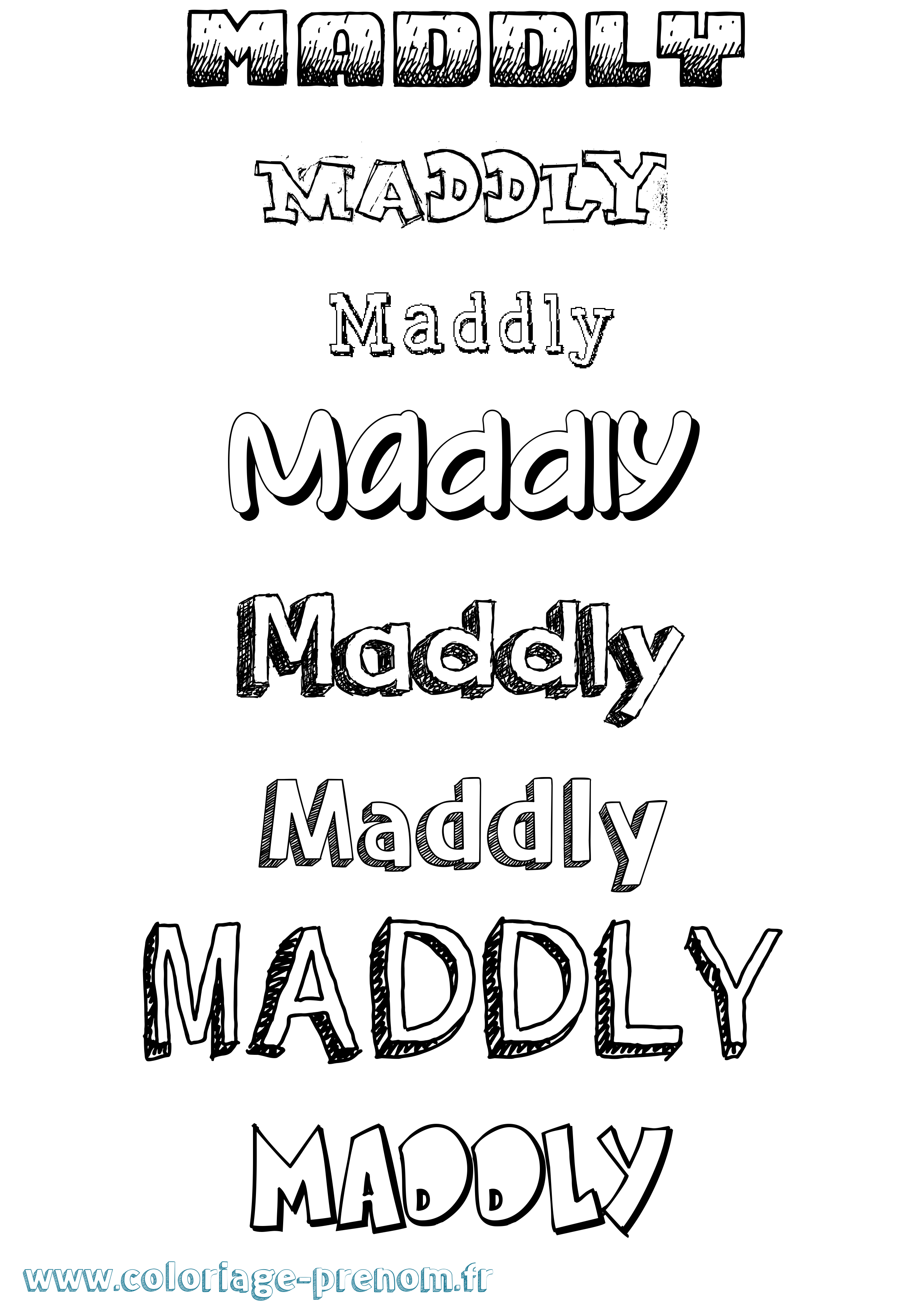 Coloriage prénom Maddly Dessiné