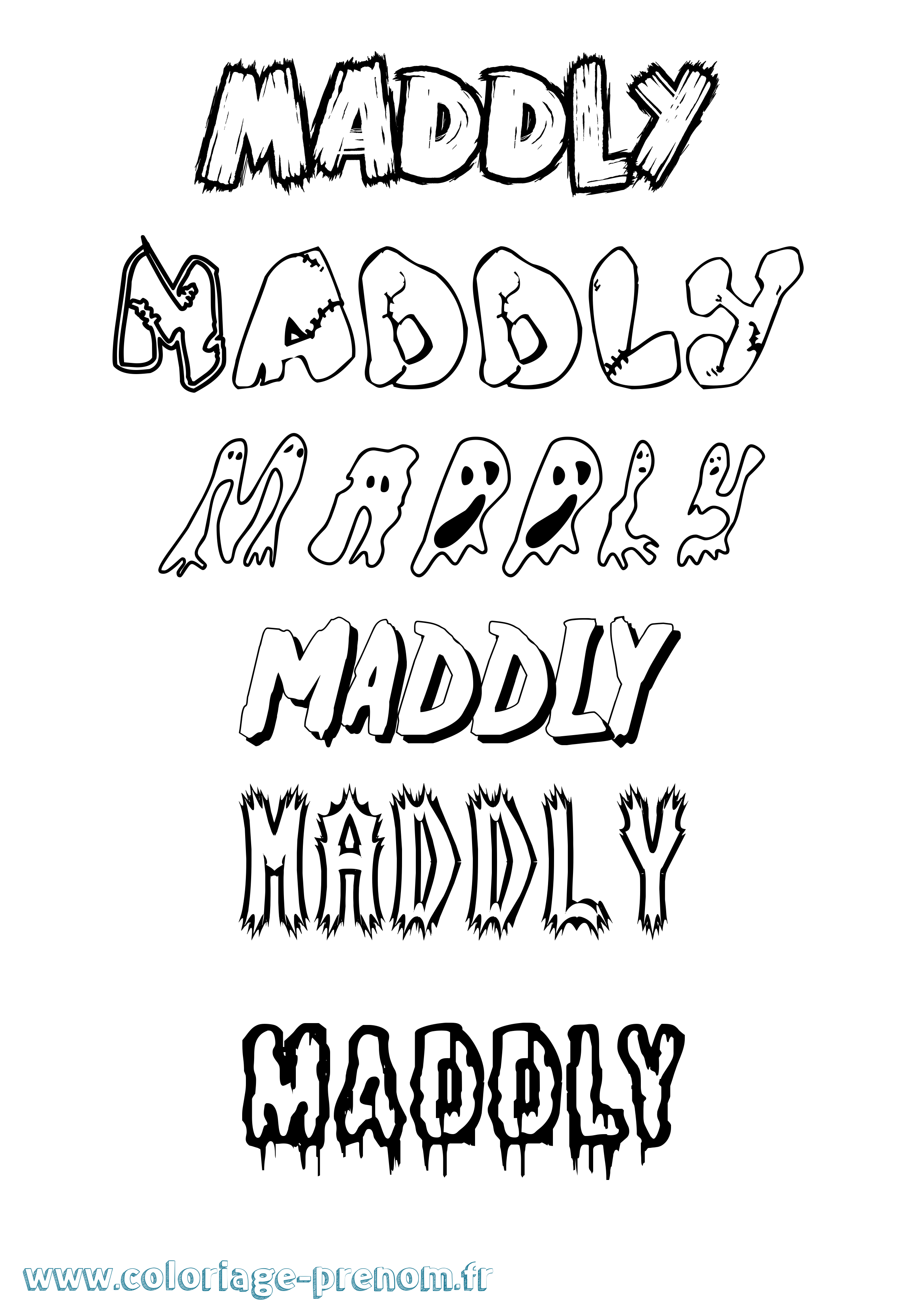 Coloriage prénom Maddly Frisson