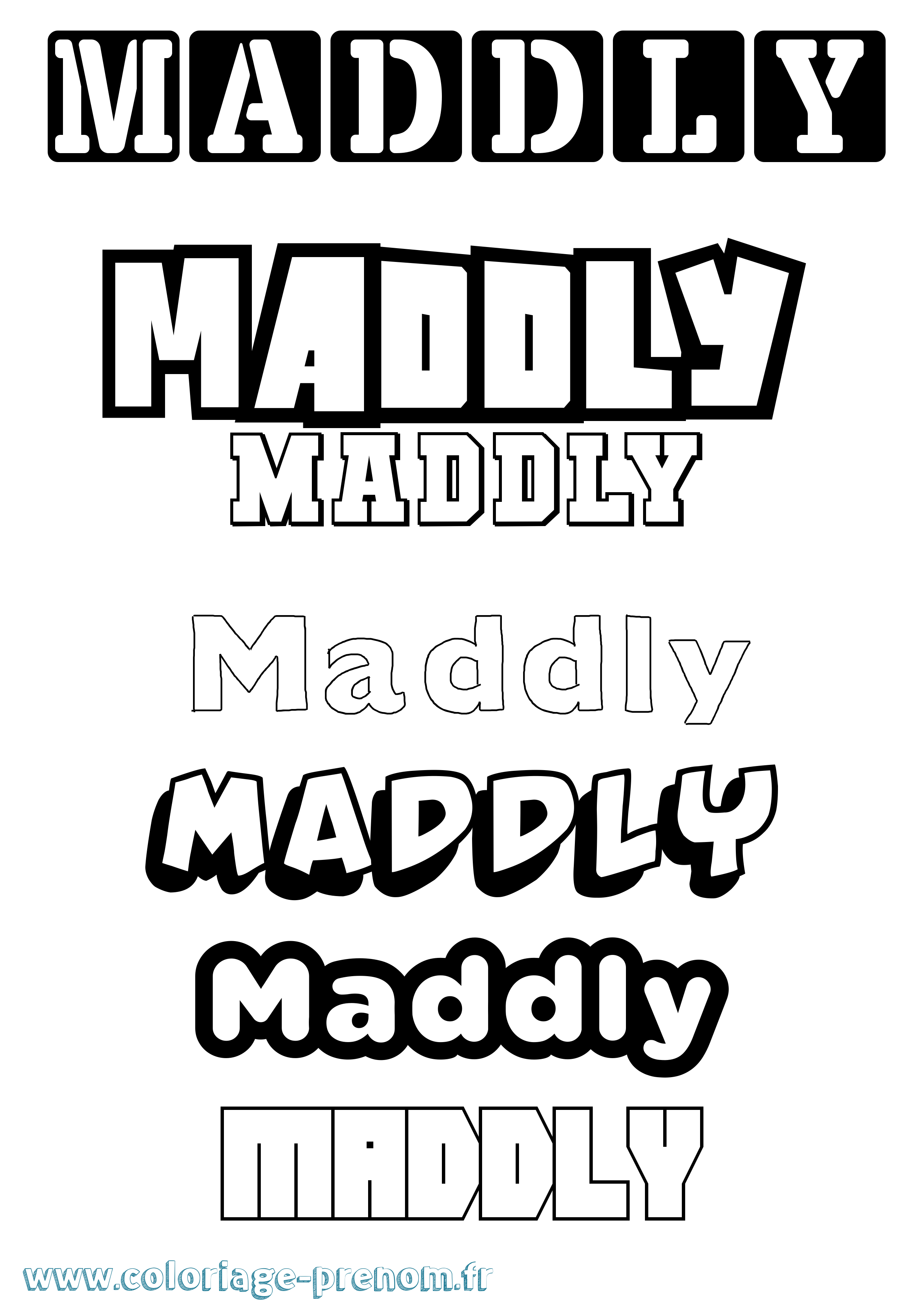 Coloriage prénom Maddly Simple
