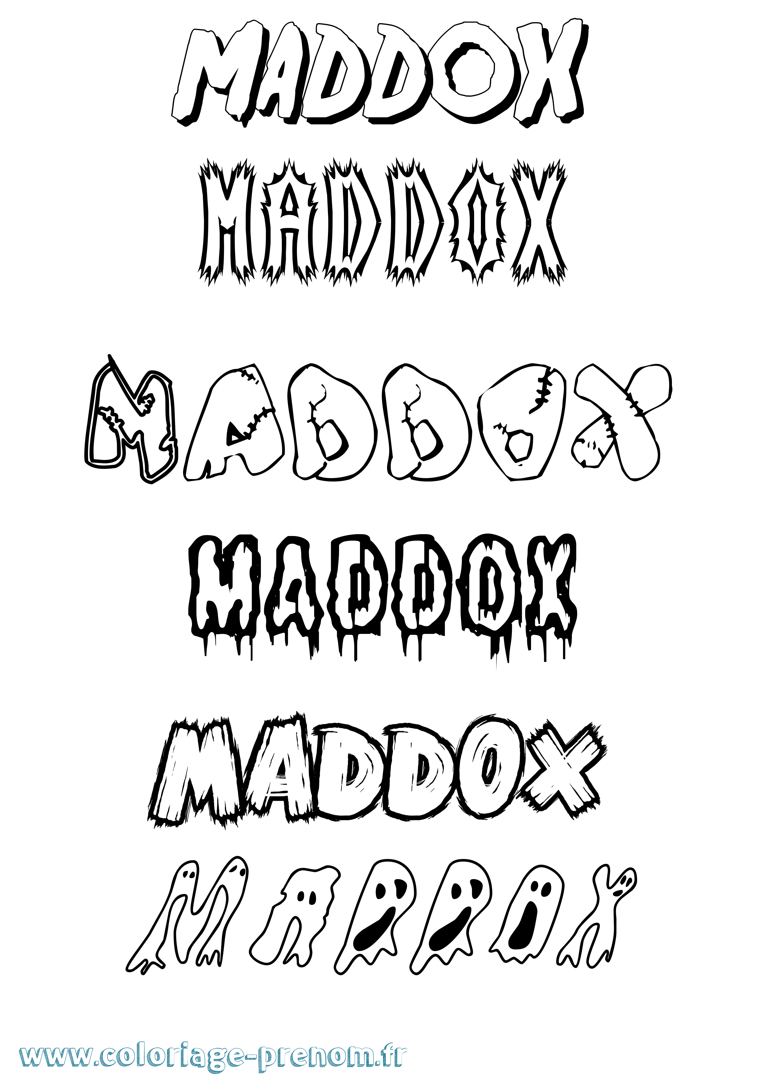 Coloriage prénom Maddox Frisson