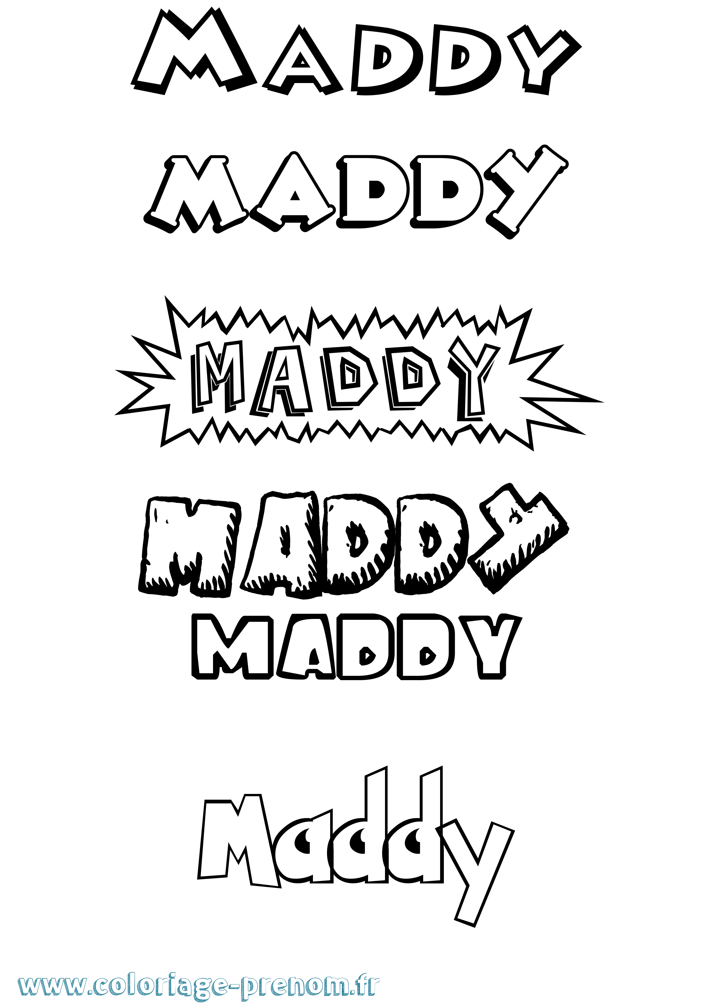 Coloriage prénom Maddy Dessin Animé