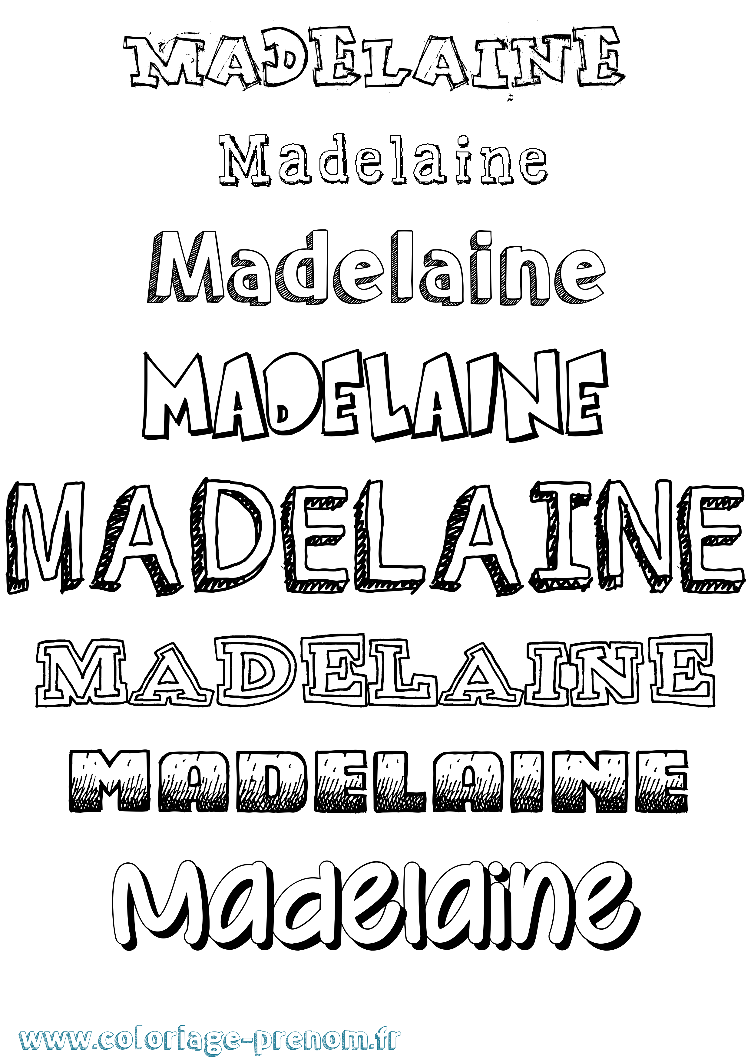 Coloriage prénom Madelaine Dessiné