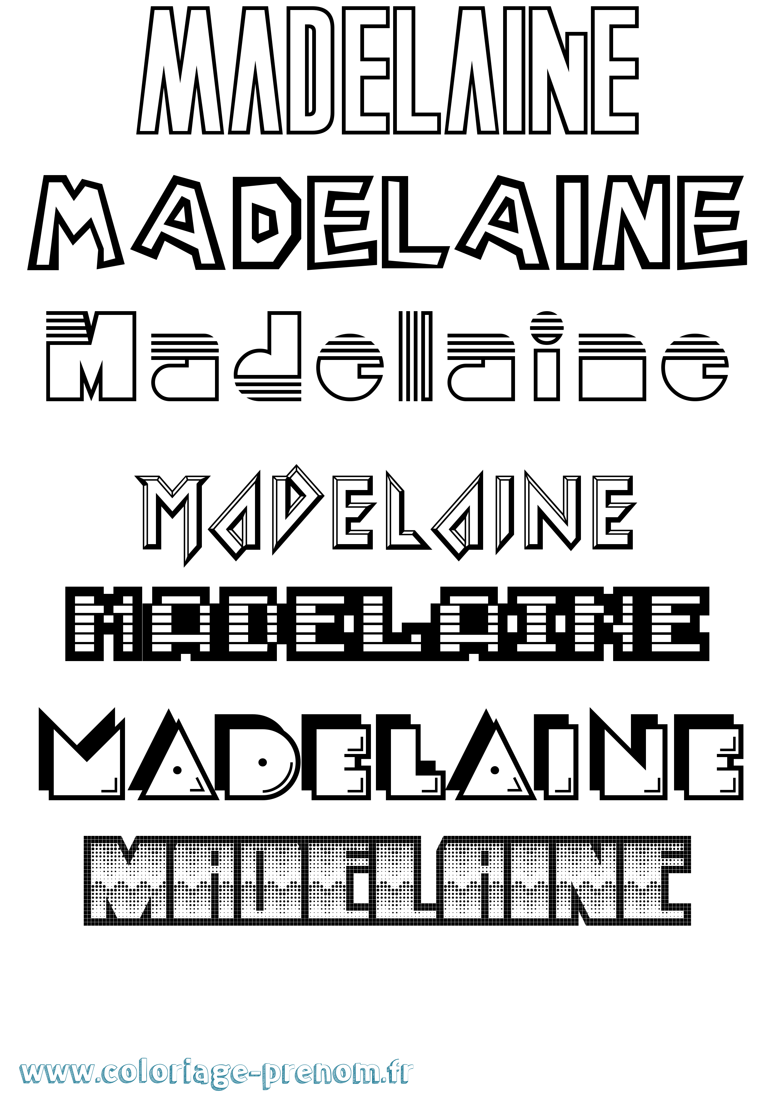 Coloriage prénom Madelaine Jeux Vidéos