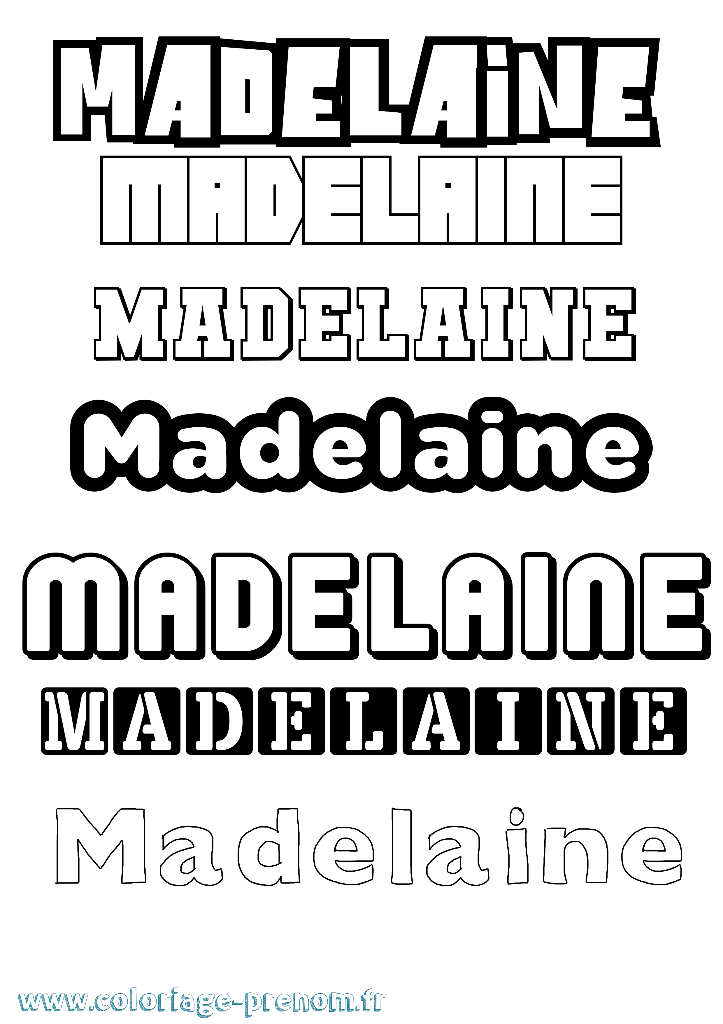 Coloriage prénom Madelaine Simple