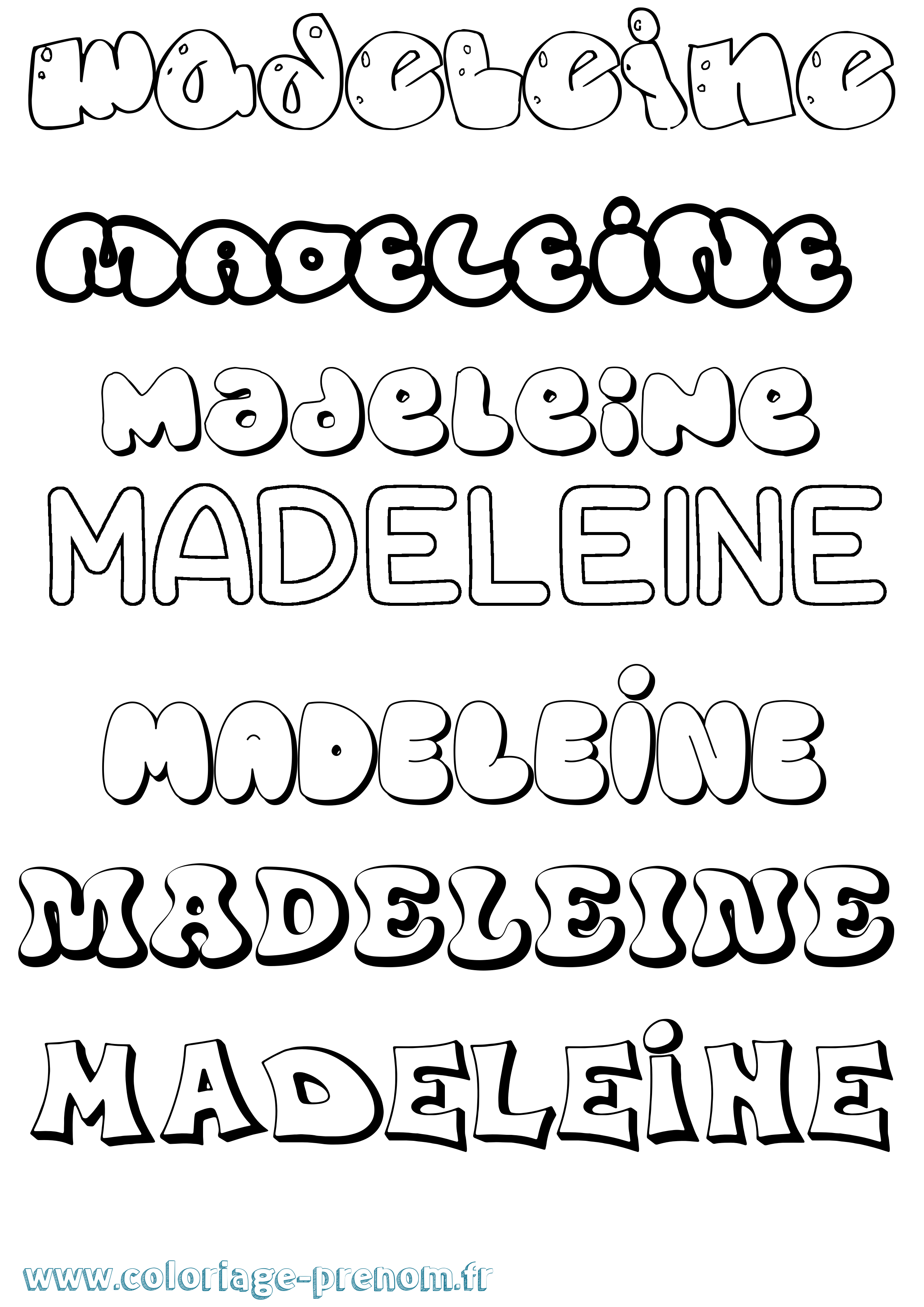 Coloriage Madeleine Coloriage prénom Madeleine