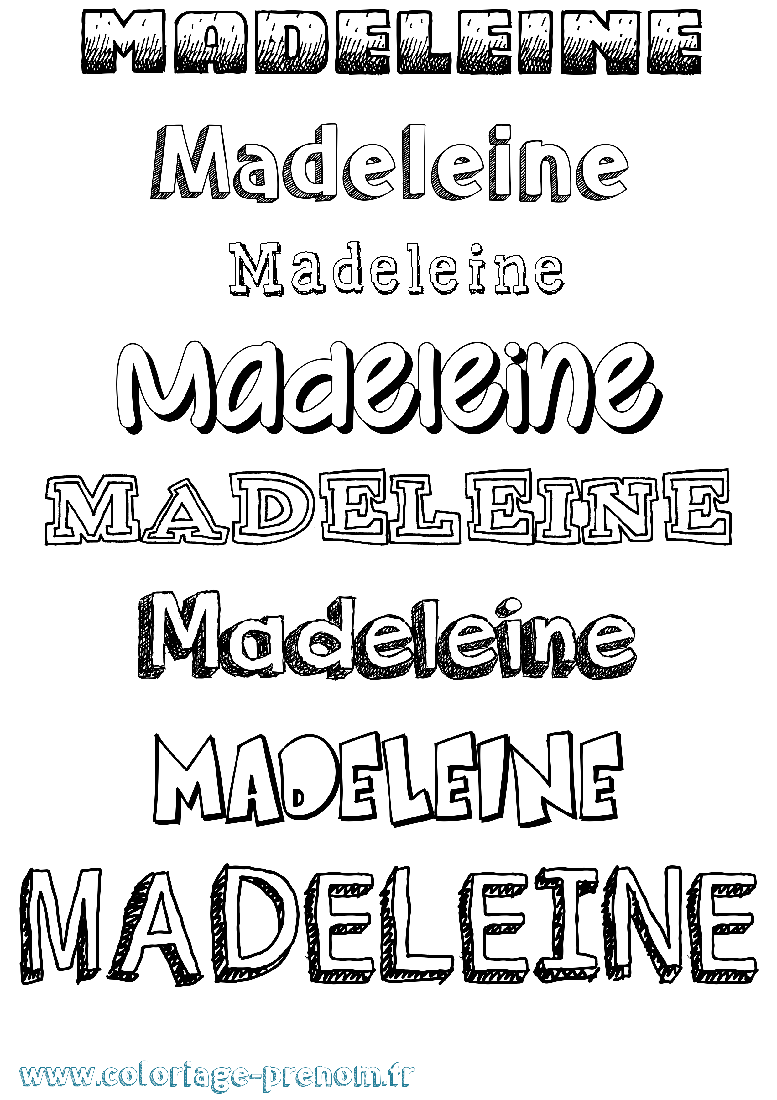 Coloriage Madeleine Coloriage prénom Madeleine