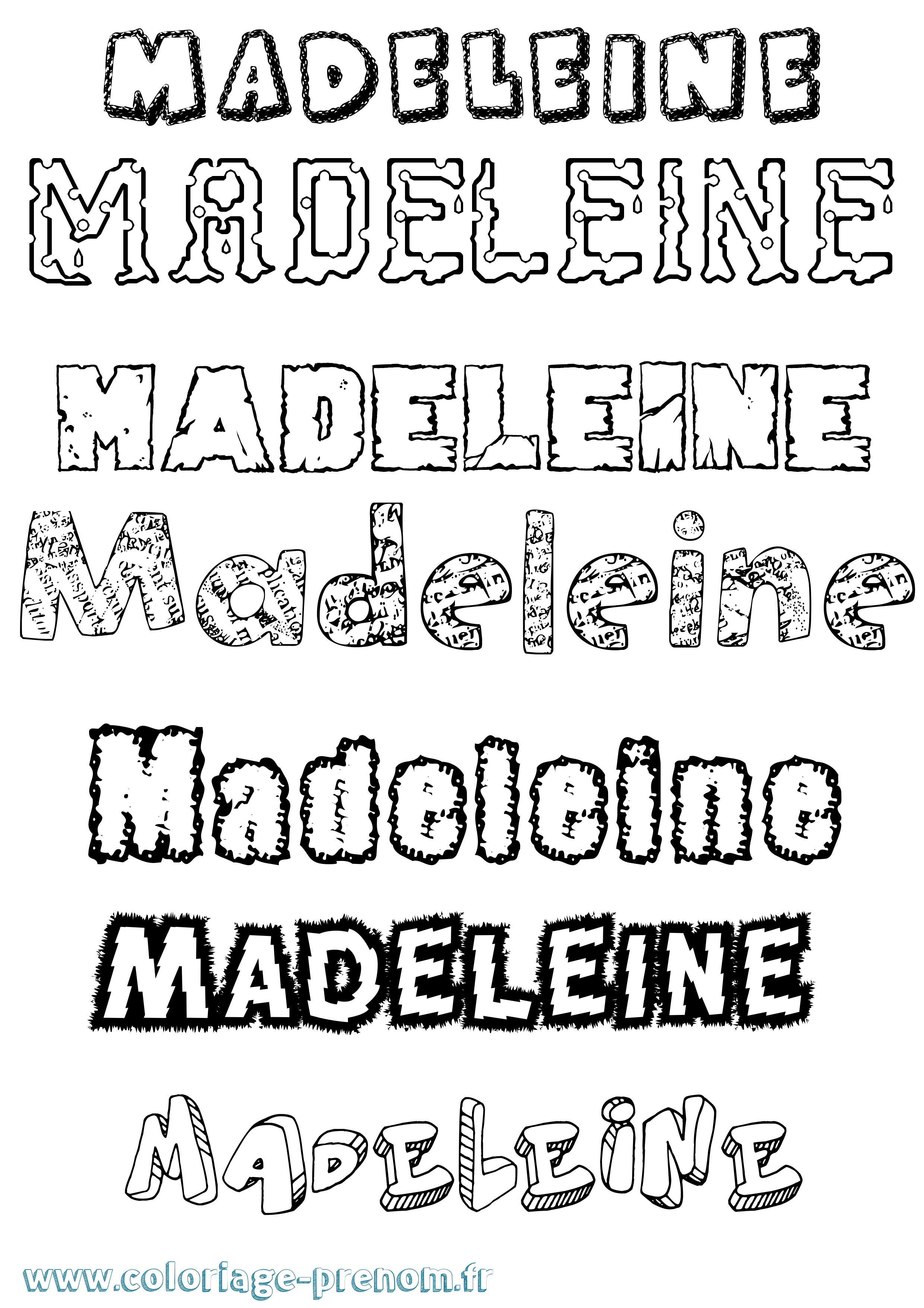 Coloriage Madeleine Coloriage prénom Madeleine