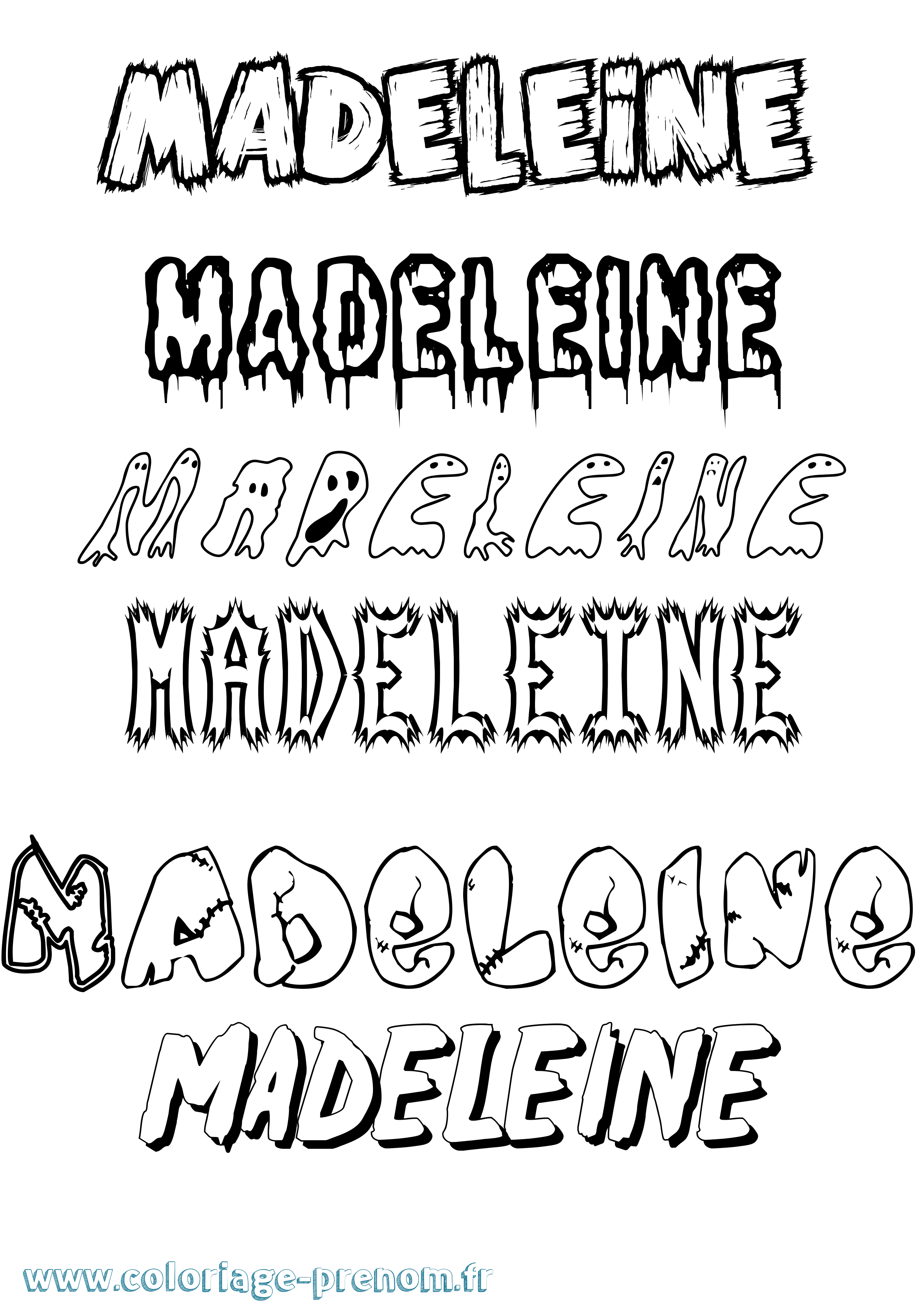 Coloriage Madeleine Coloriage prénom Madeleine