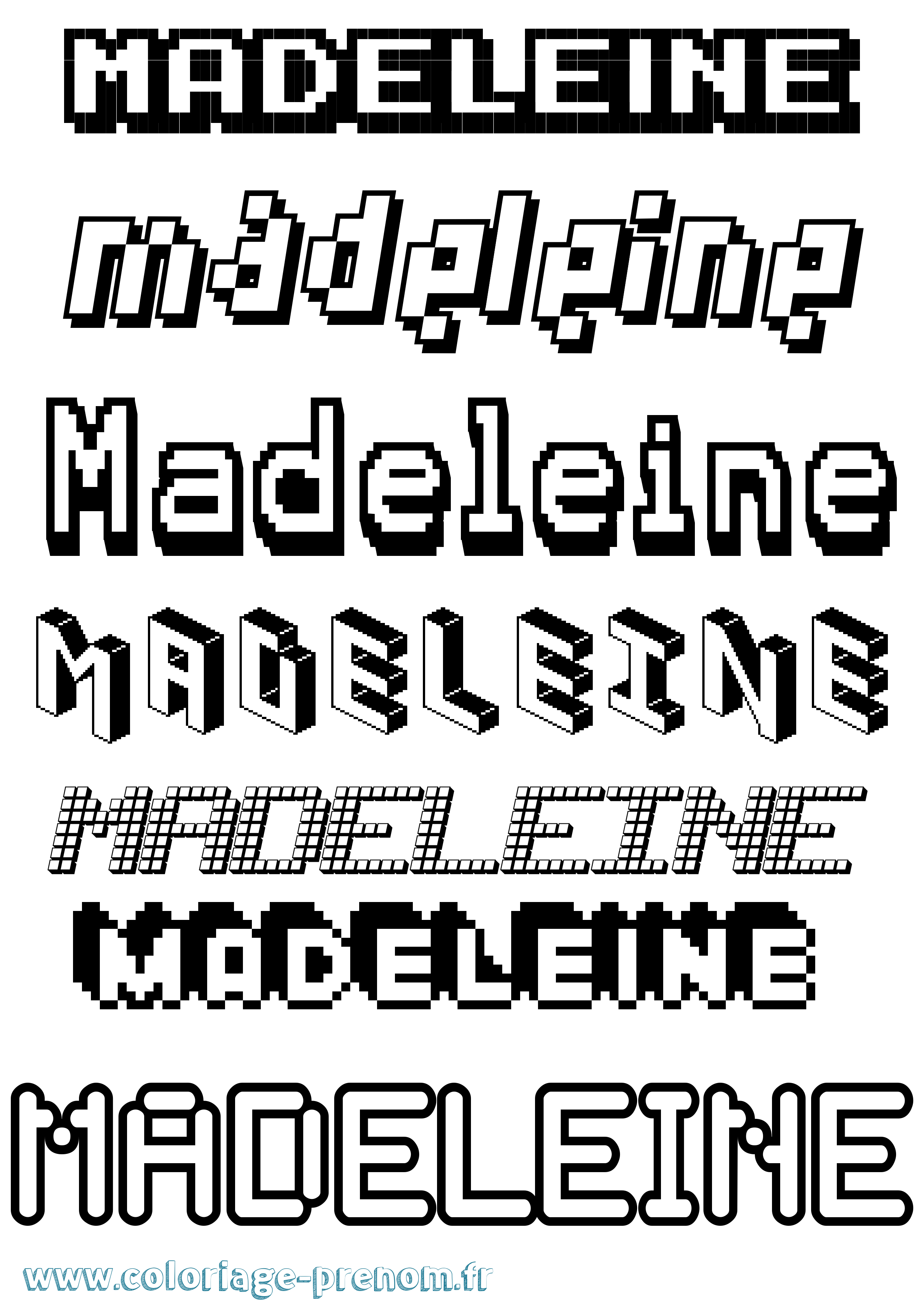 Coloriage Madeleine Coloriage prénom Madeleine