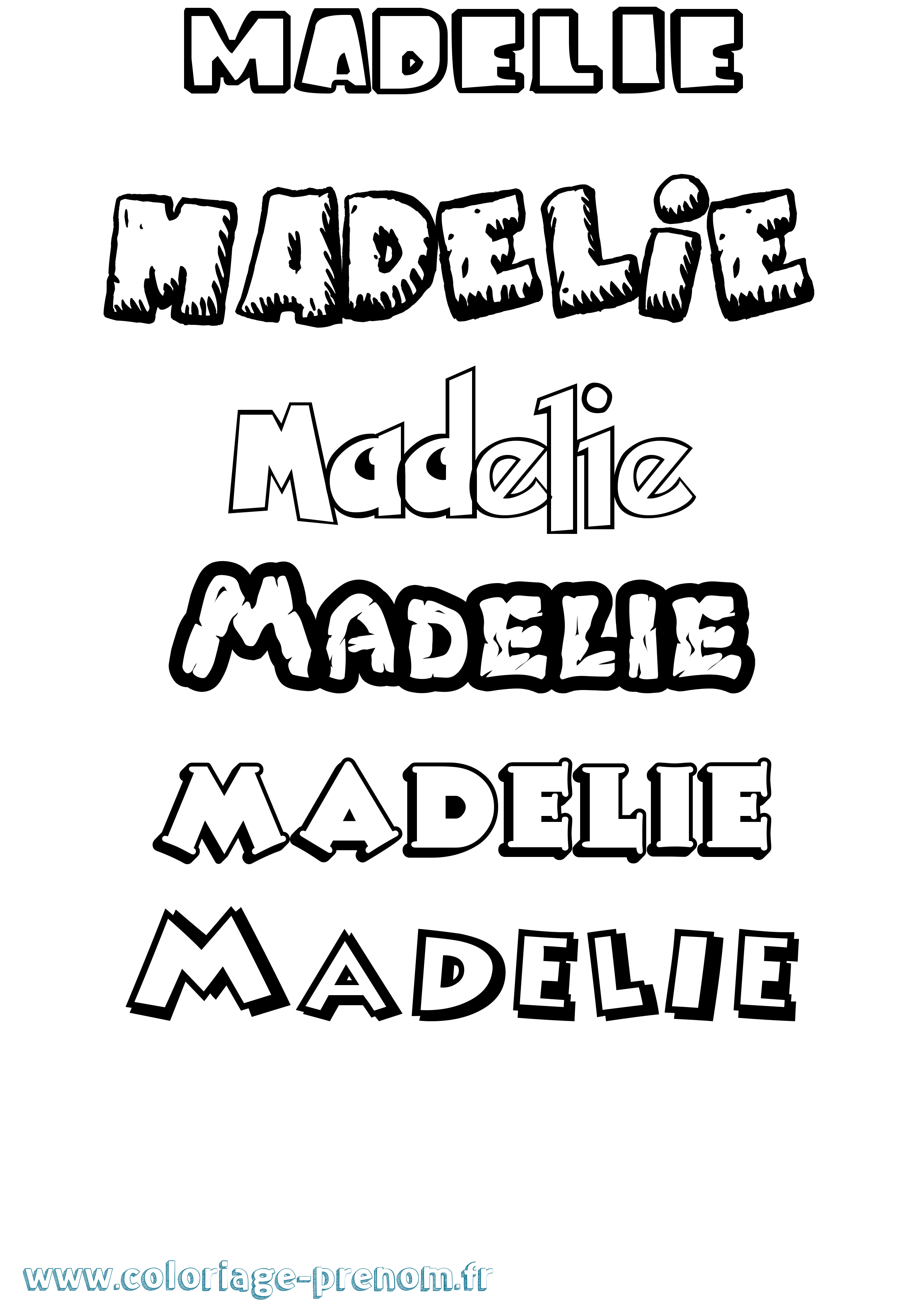 Coloriage Madelie Dessin Animé Coloriage prénom Madelie Dessin Animé