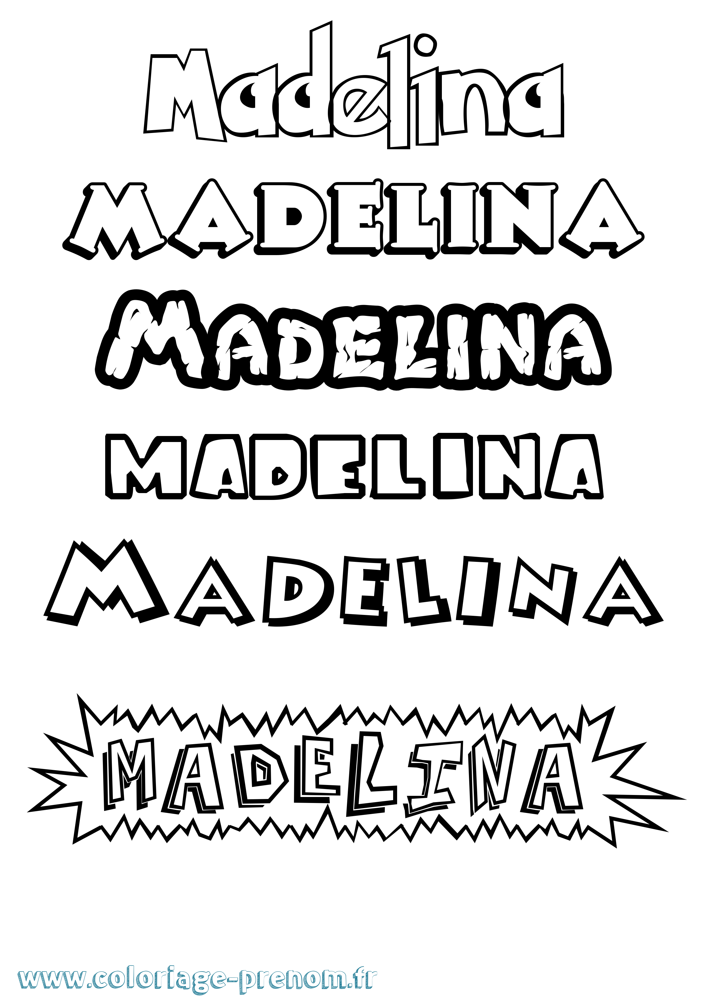 Coloriage prénom Madelina Dessin Animé