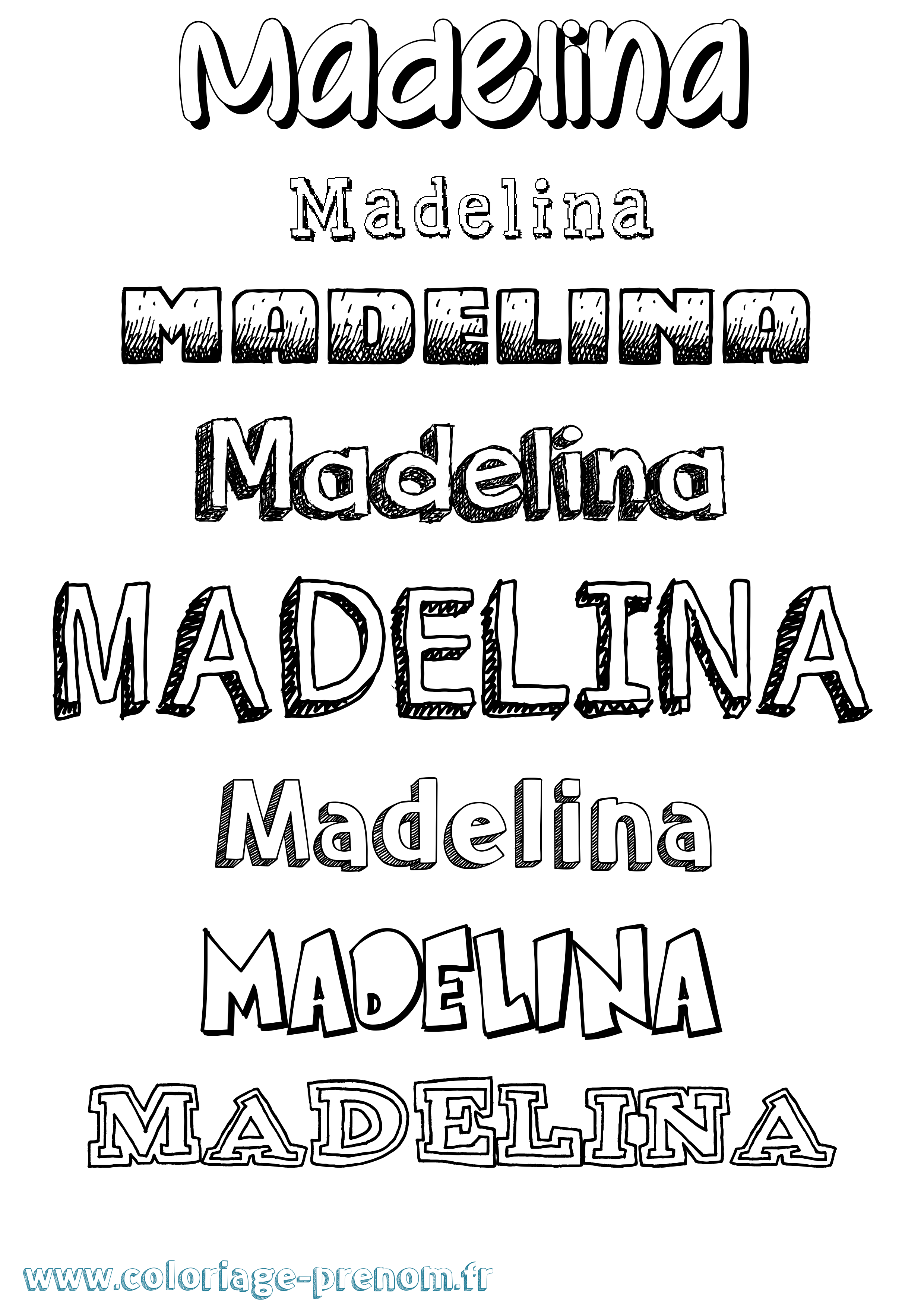 Coloriage prénom Madelina Dessiné