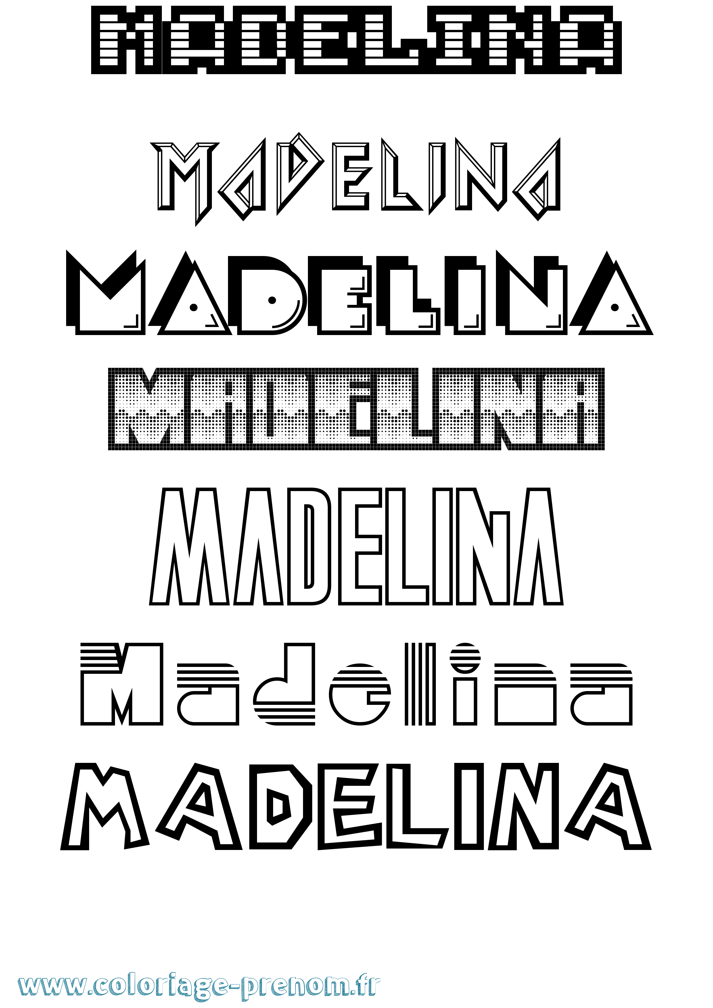 Coloriage prénom Madelina Jeux Vidéos