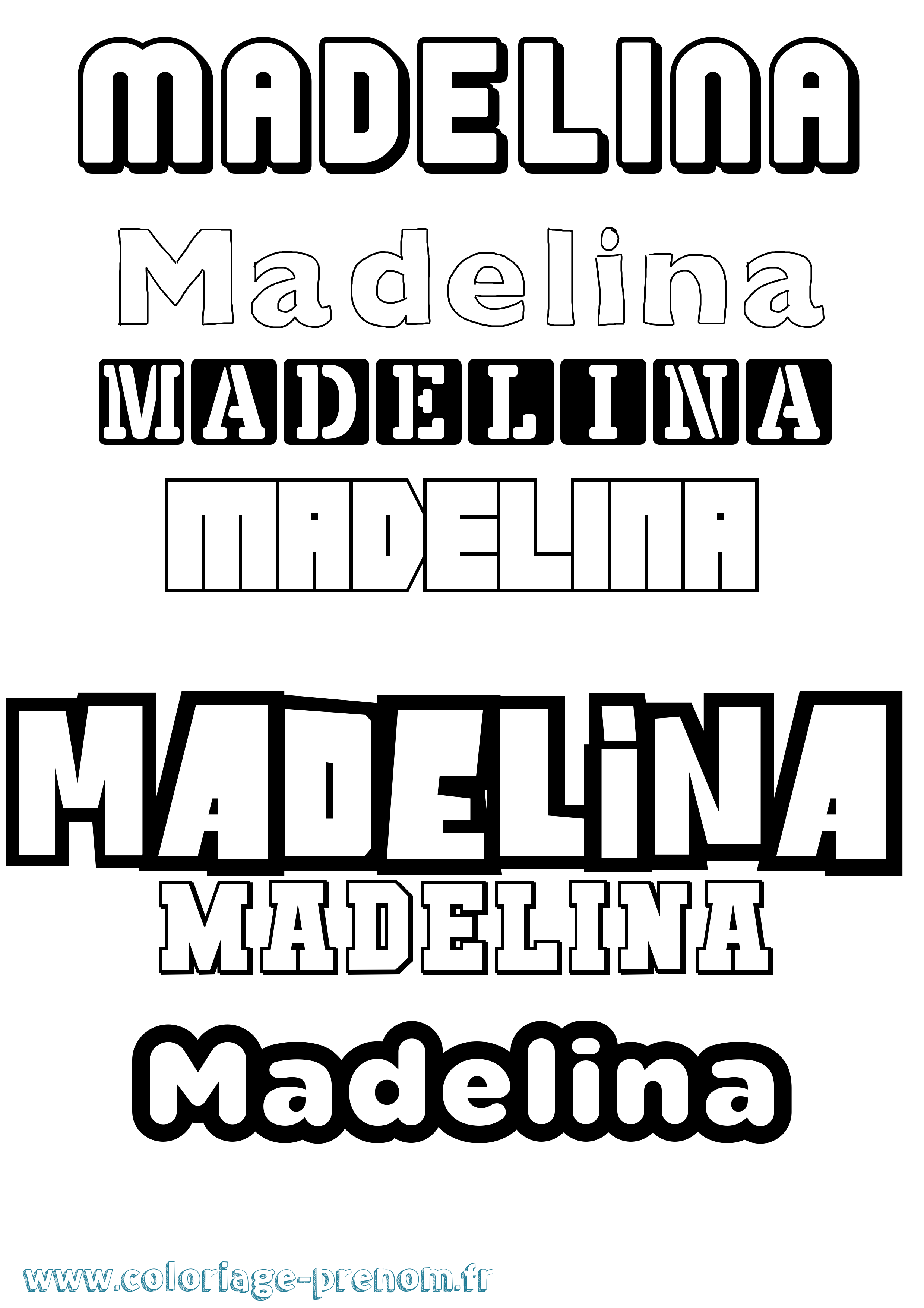 Coloriage prénom Madelina Simple
