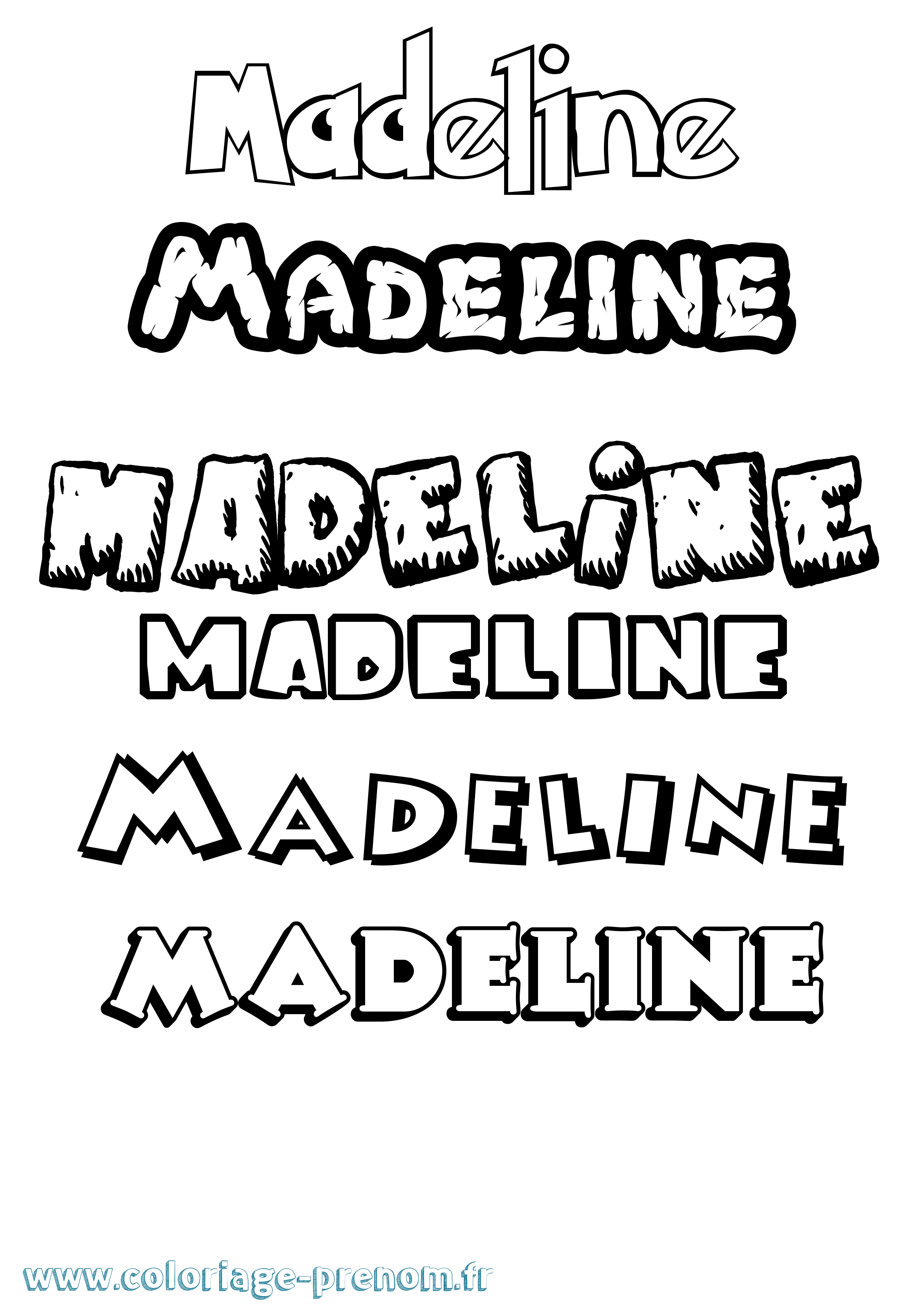 Coloriage Madeline Dessin Animé Coloriage prénom Madeline Dessin Animé