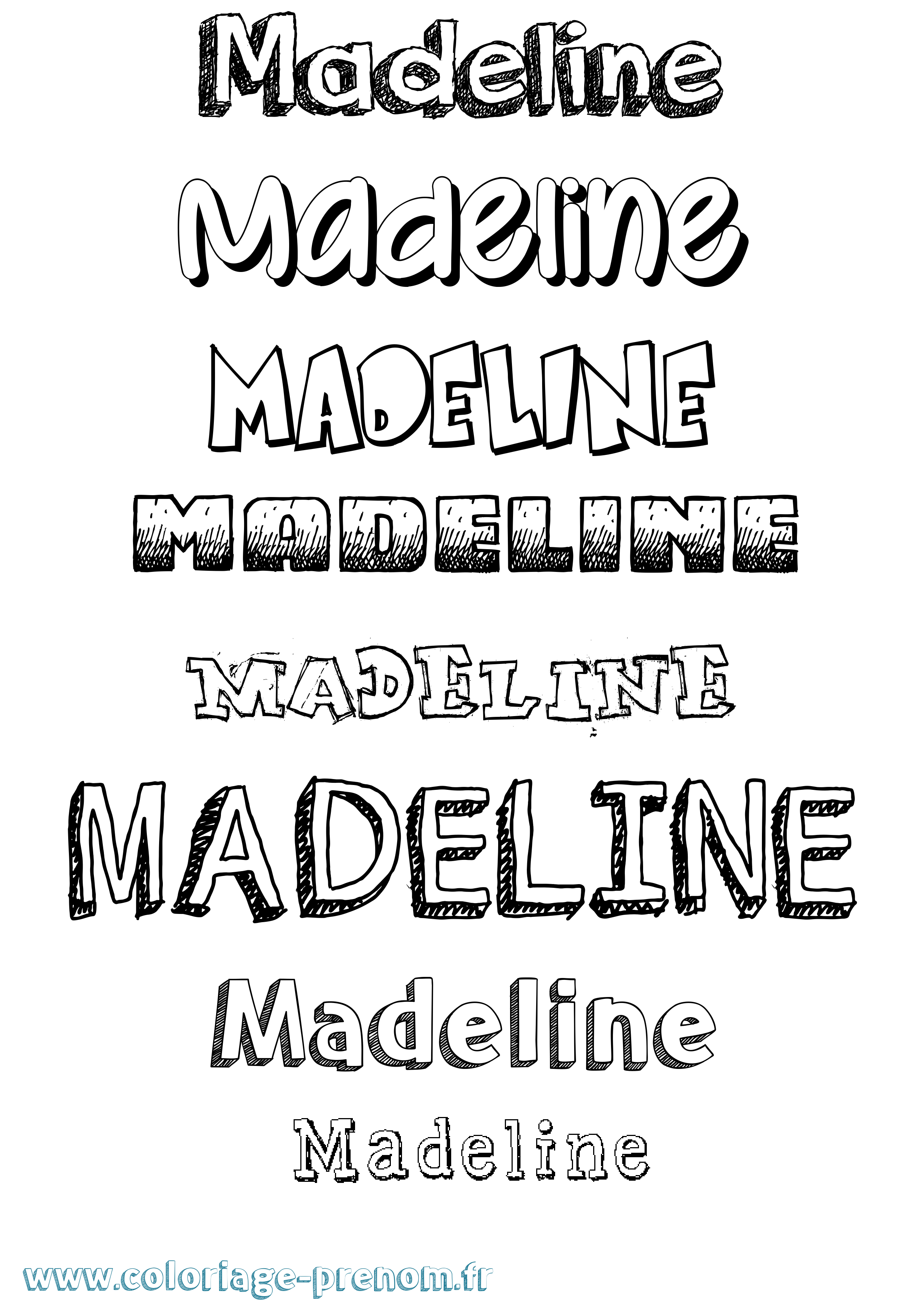 Coloriage prénom Madeline Dessiné