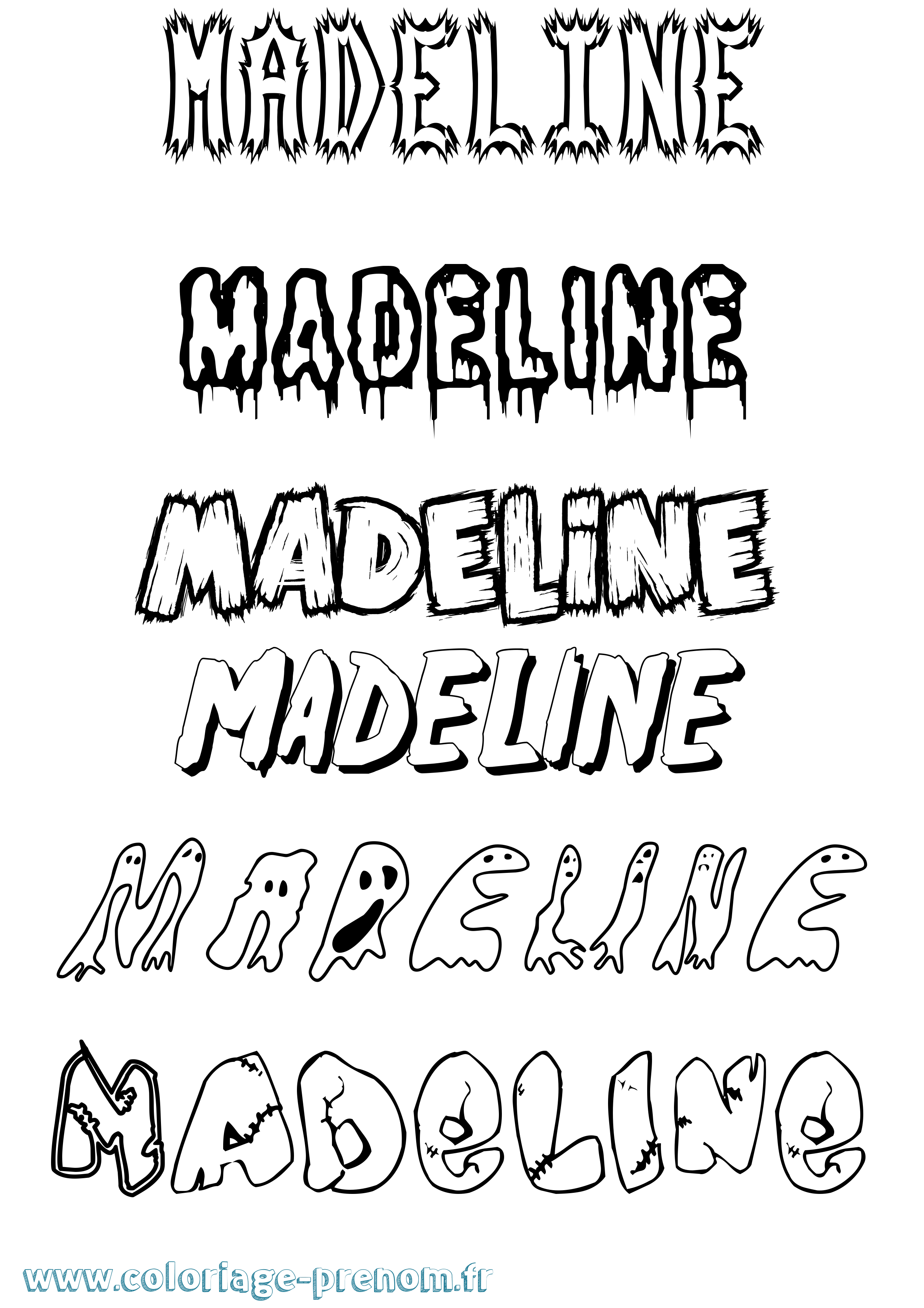Coloriage prénom Madeline Frisson