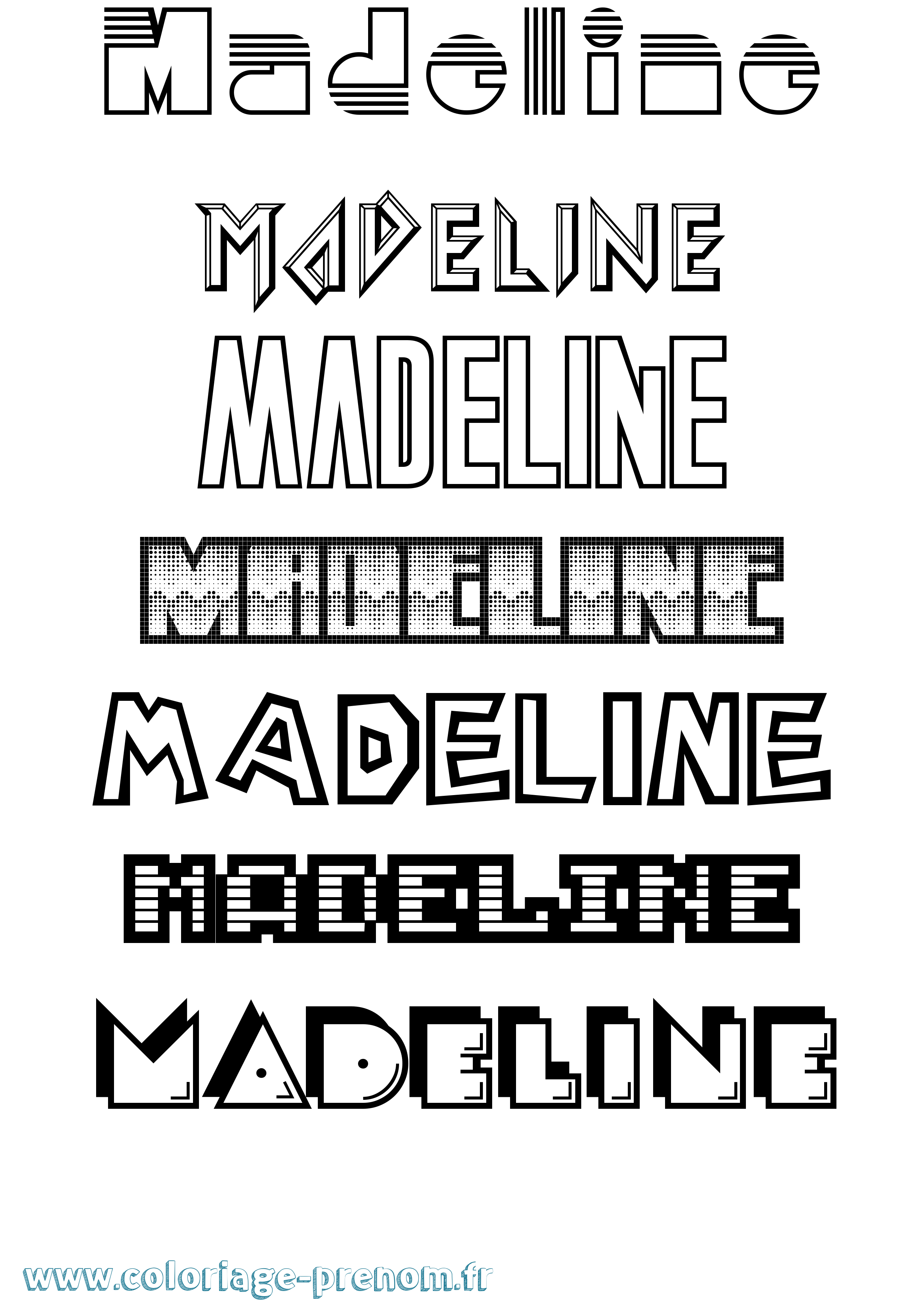 Coloriage prénom Madeline Jeux Vidéos
