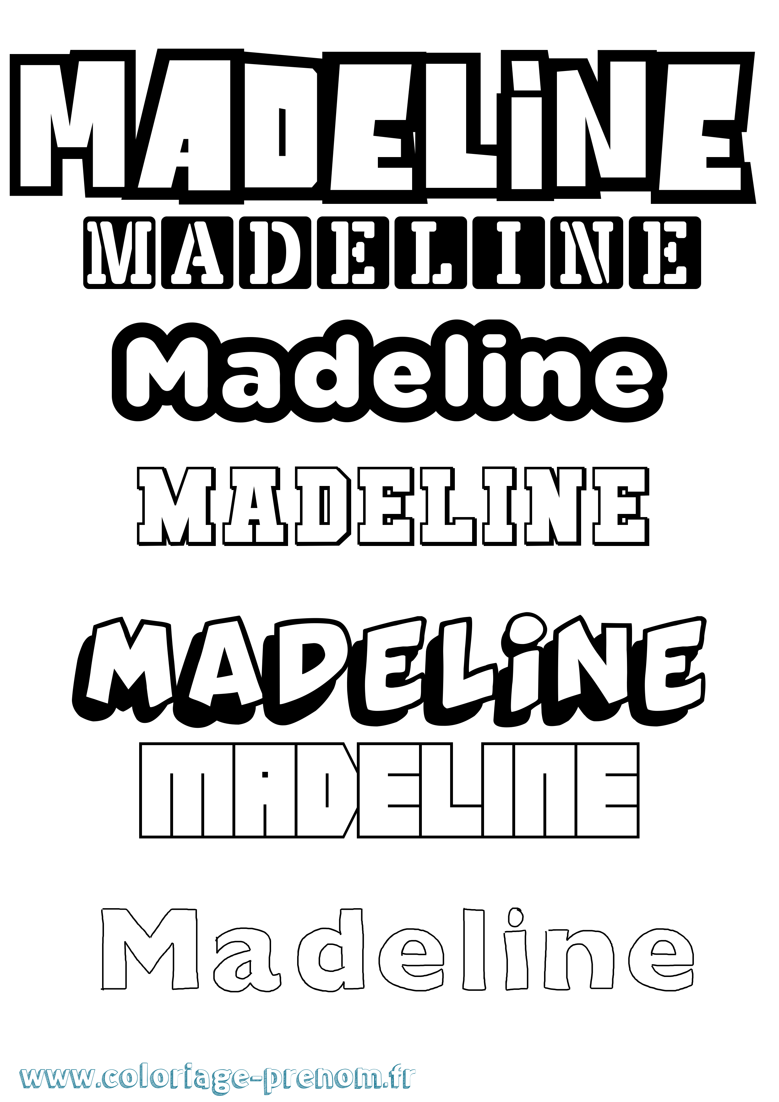 Coloriage prénom Madeline Simple