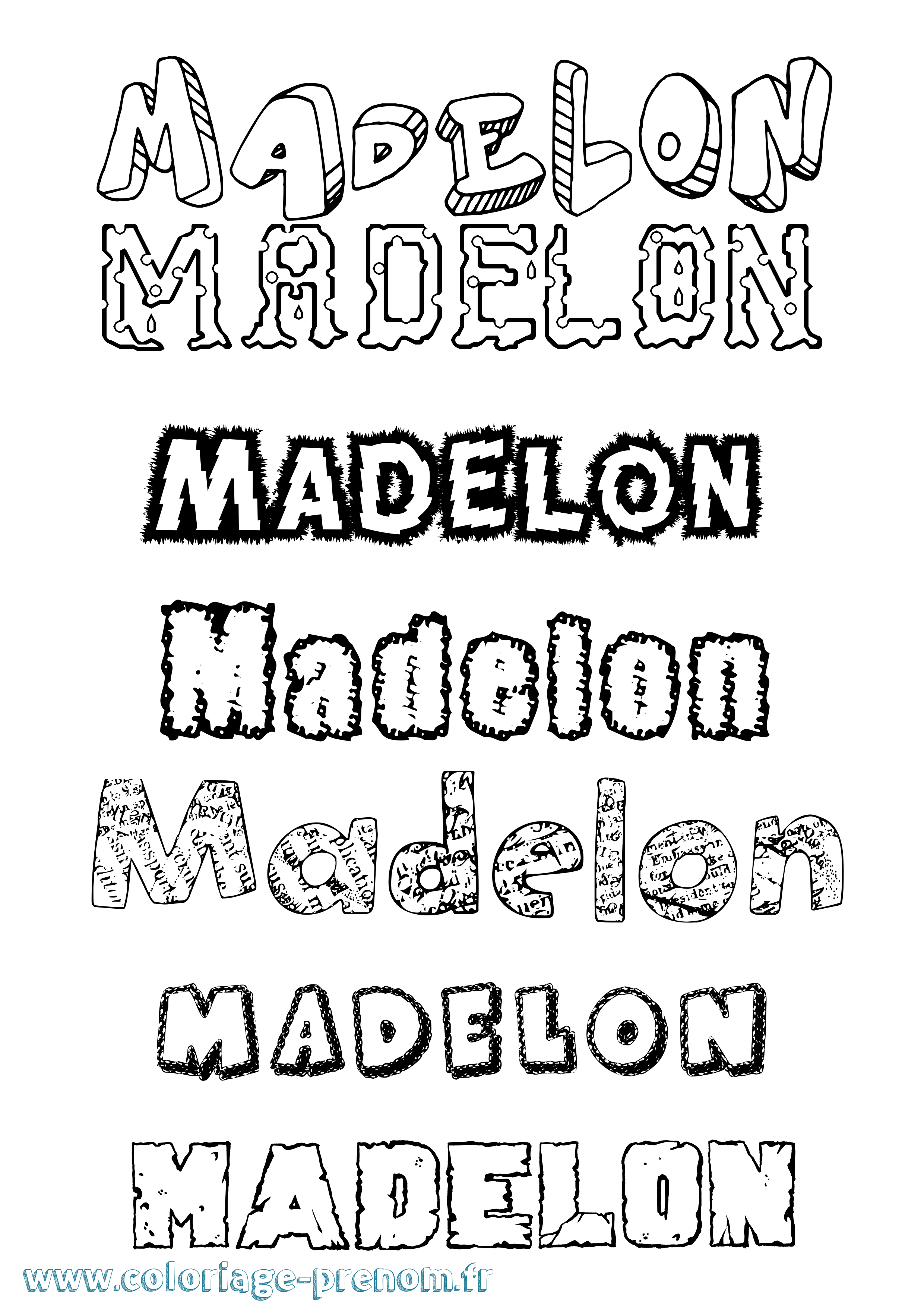 Coloriage Madelon Destructuré Coloriage prénom Madelon Destructuré