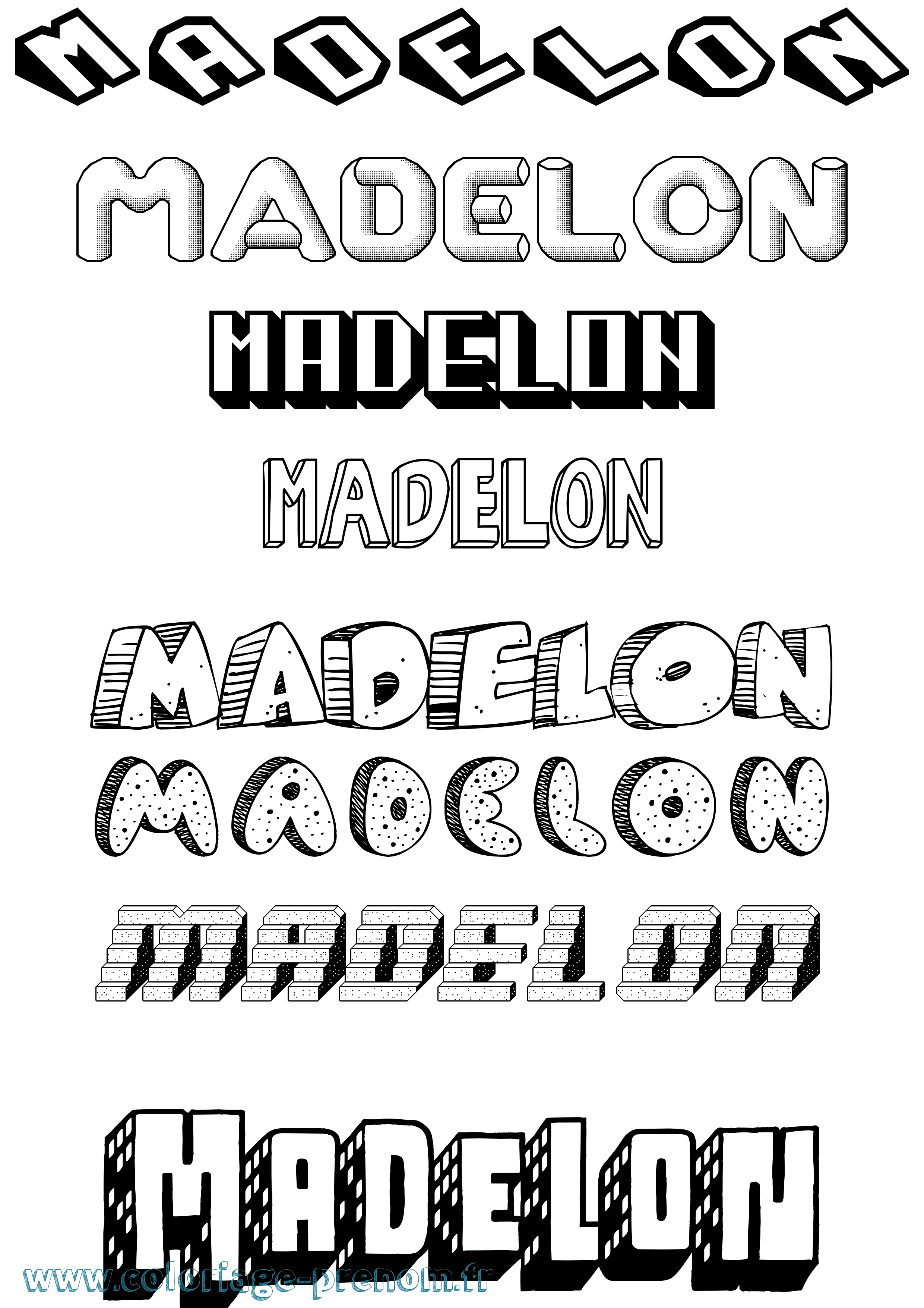 Coloriage Madelon Effet 3D Coloriage prénom Madelon Effet 3D