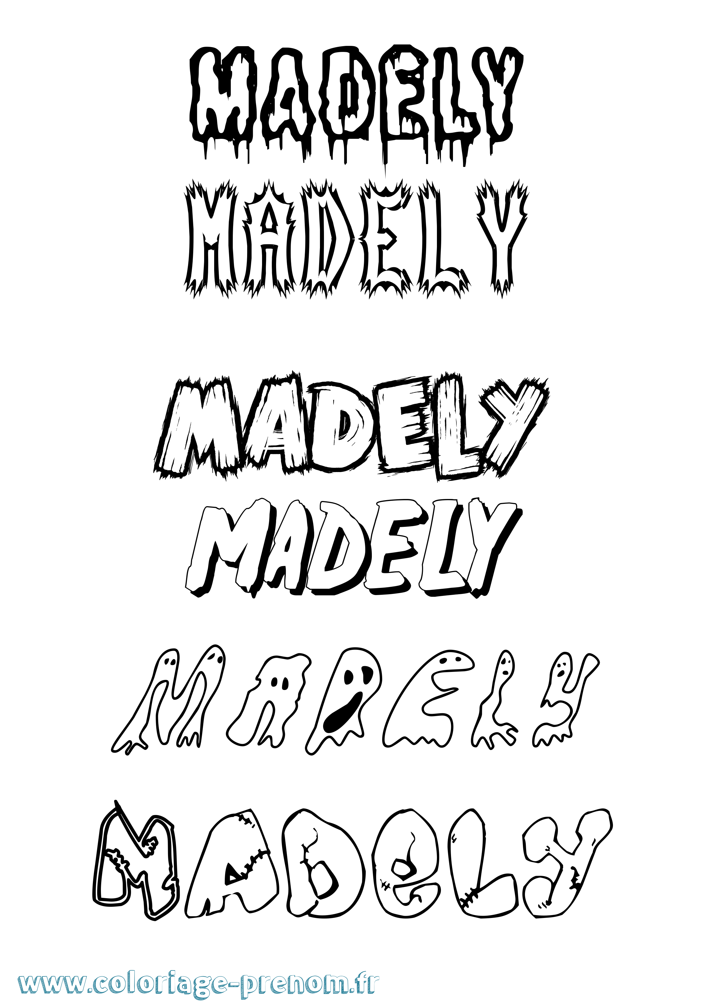 Coloriage Madely Frisson Coloriage prénom Madely Frisson