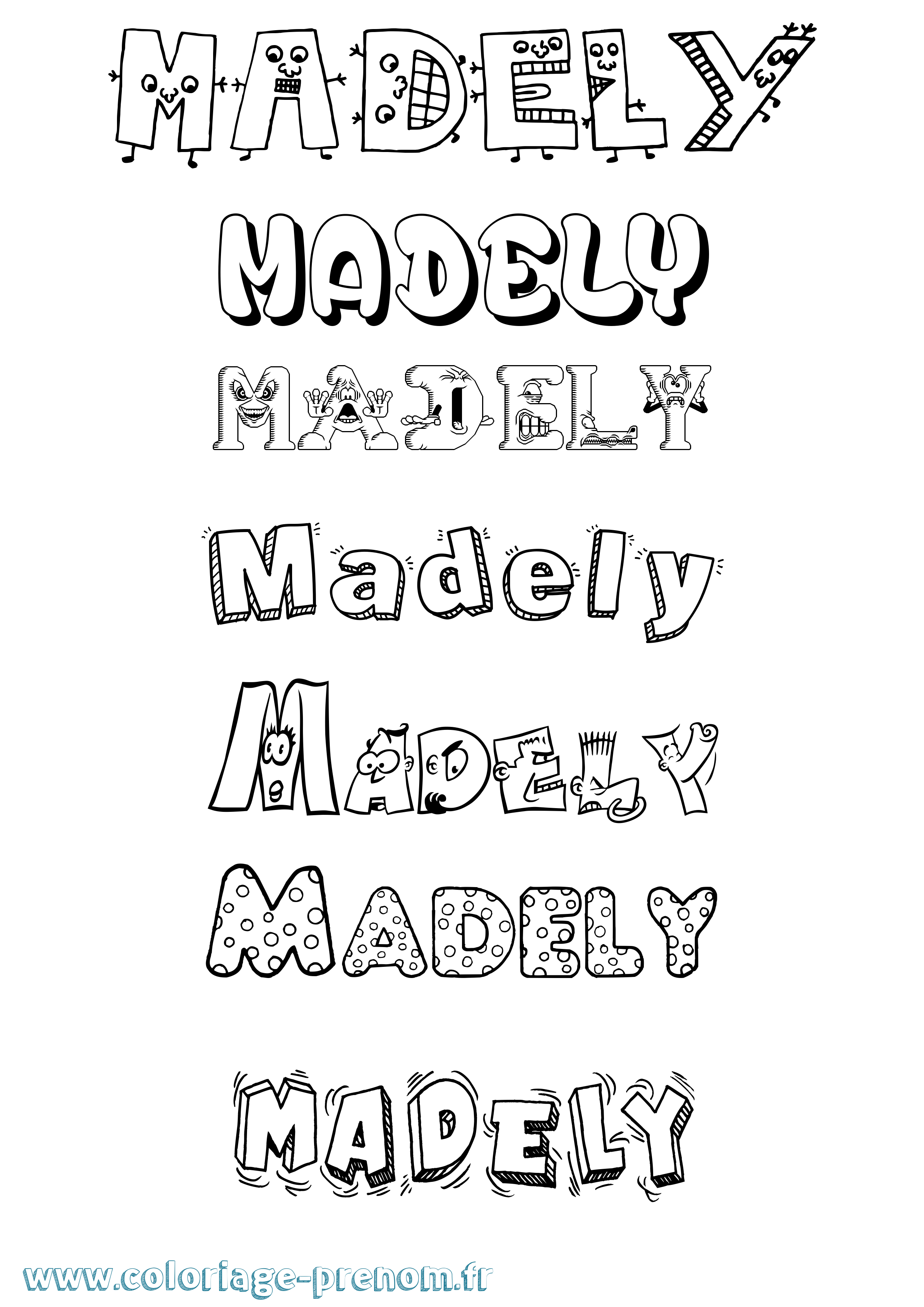 Coloriage Madely Fun Coloriage prénom Madely Fun