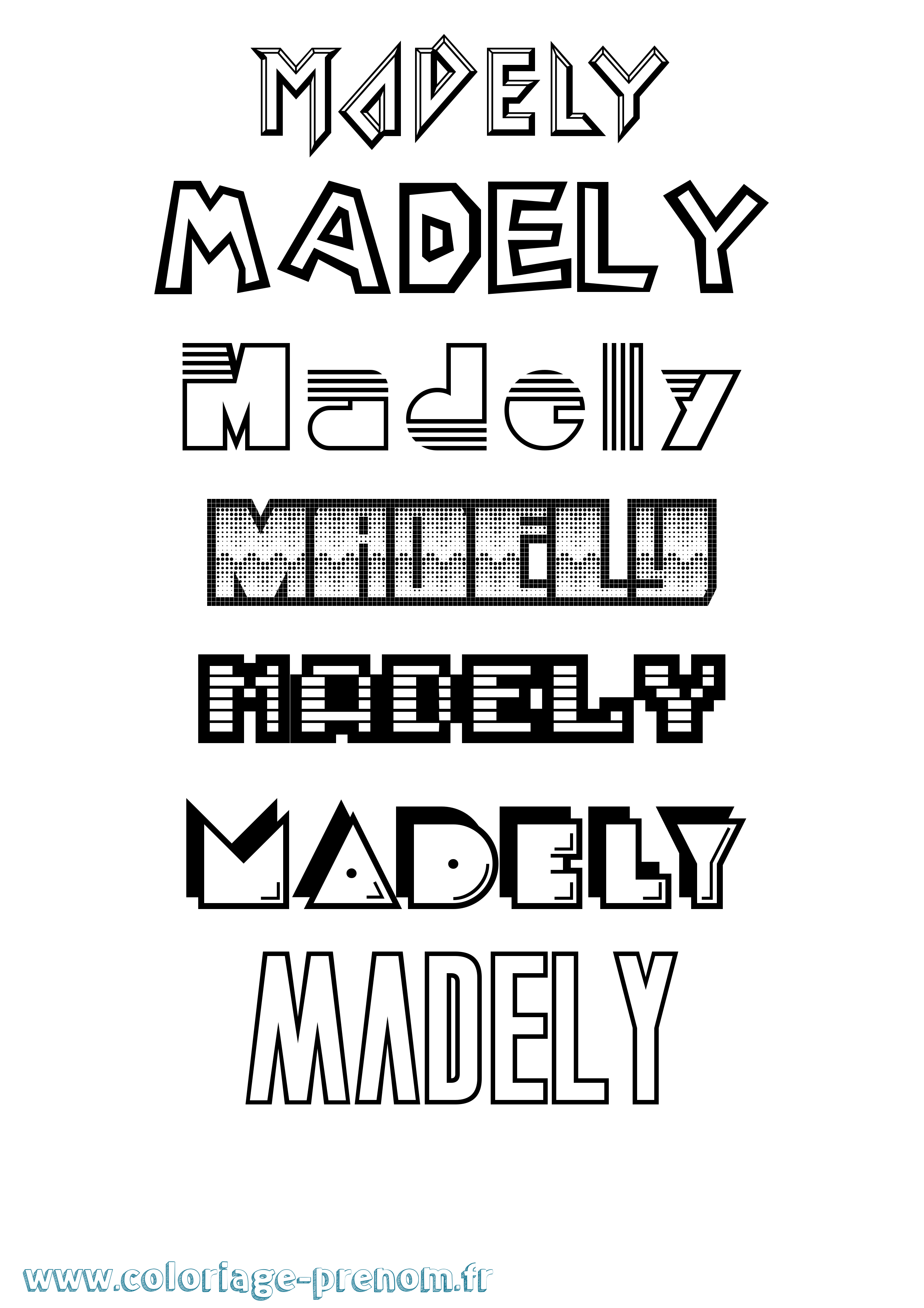 Coloriage Madely Jeux Vidéos Coloriage prénom Madely Jeux Vidéos
