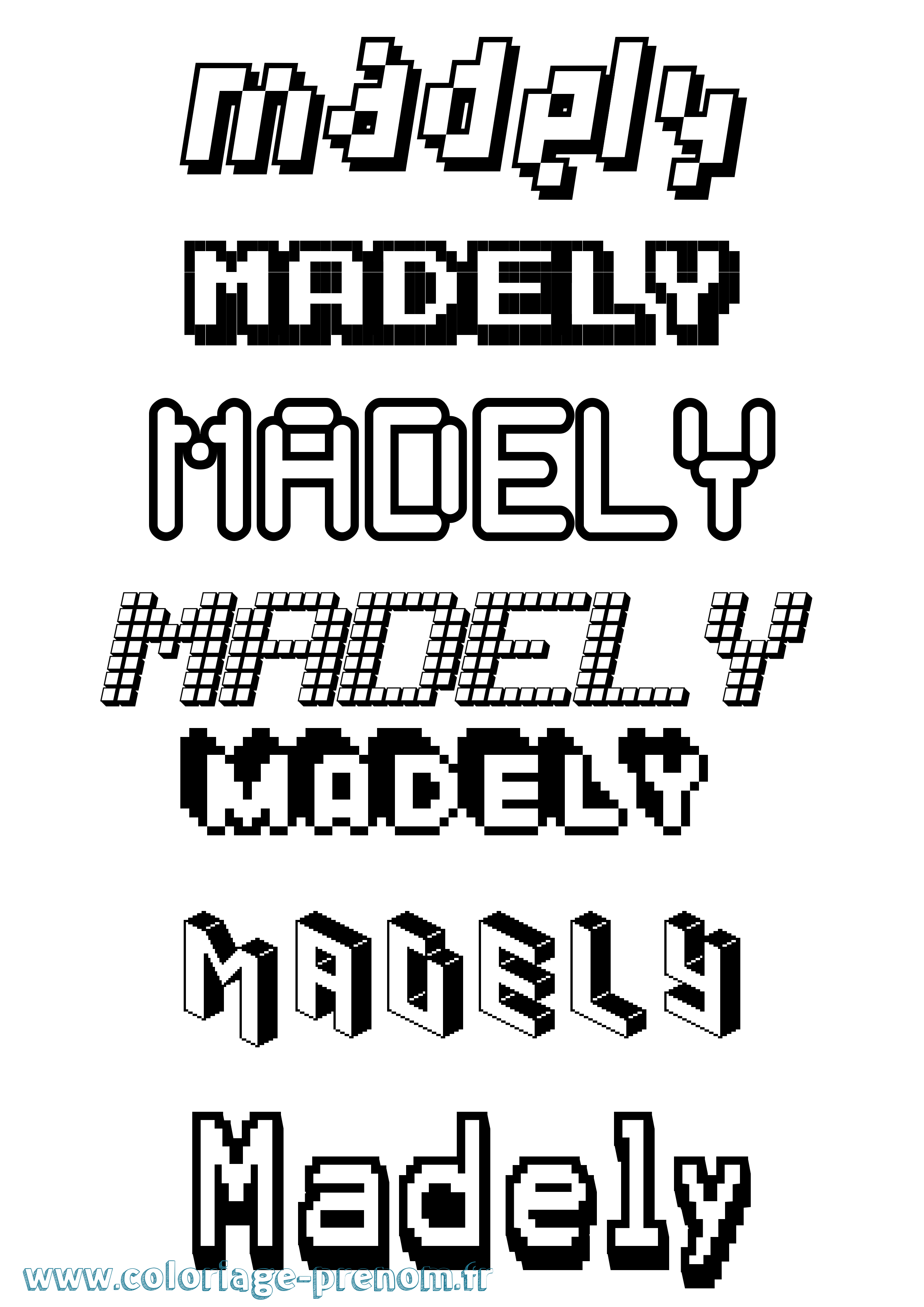 Coloriage Madely Pixel Coloriage prénom Madely Pixel