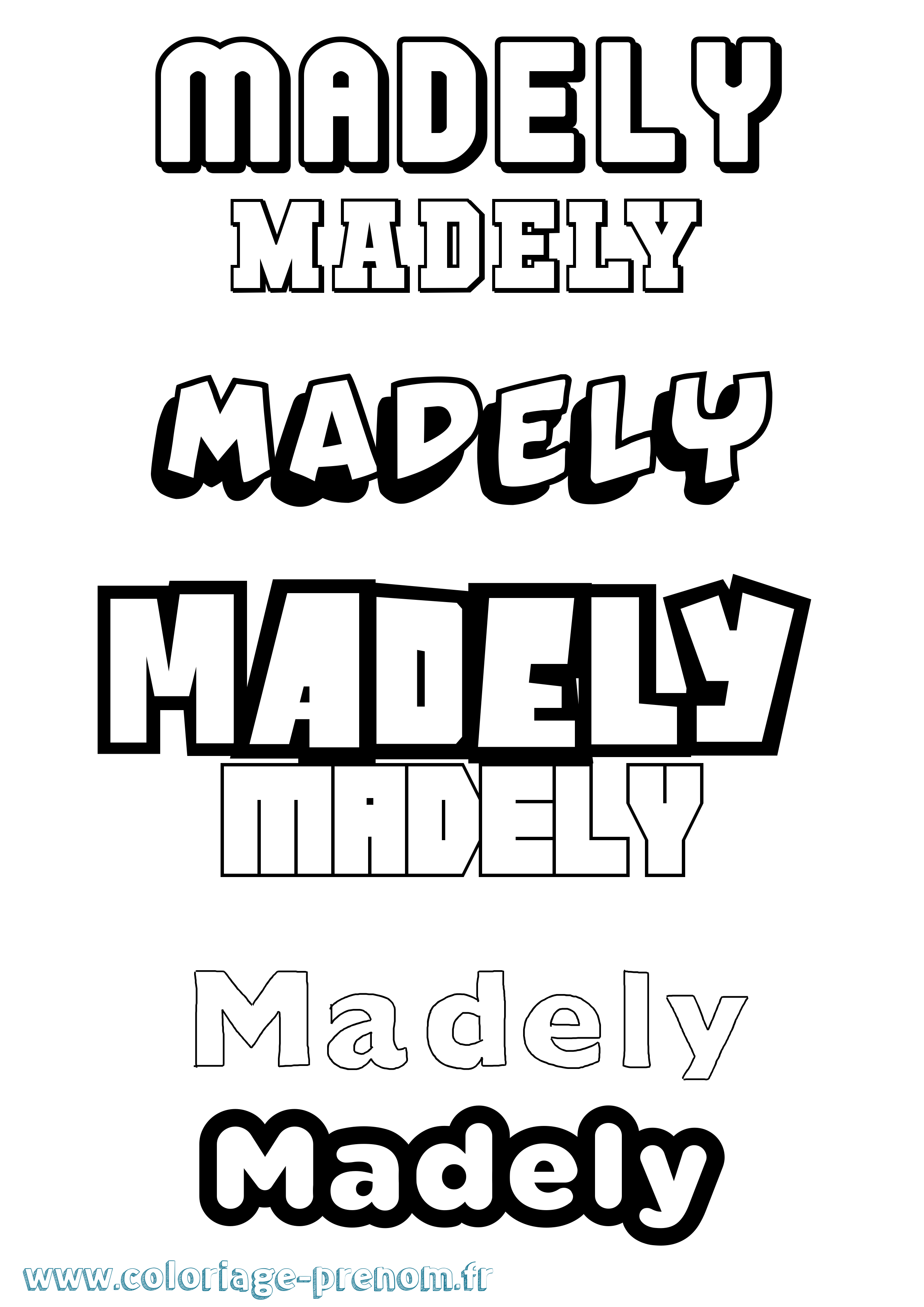 Coloriage Madely Simple Coloriage prénom Madely Simple